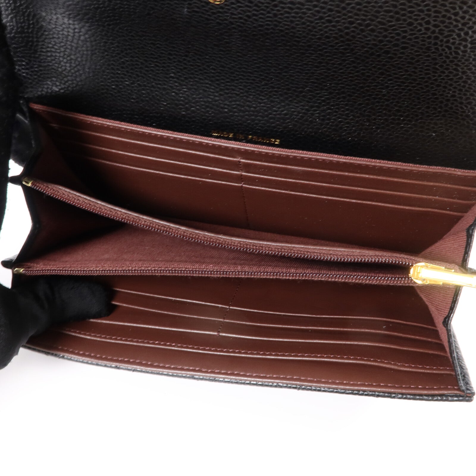 CHANEL 牛皮皮革Classic Flap Long Wallet金扣長錢包