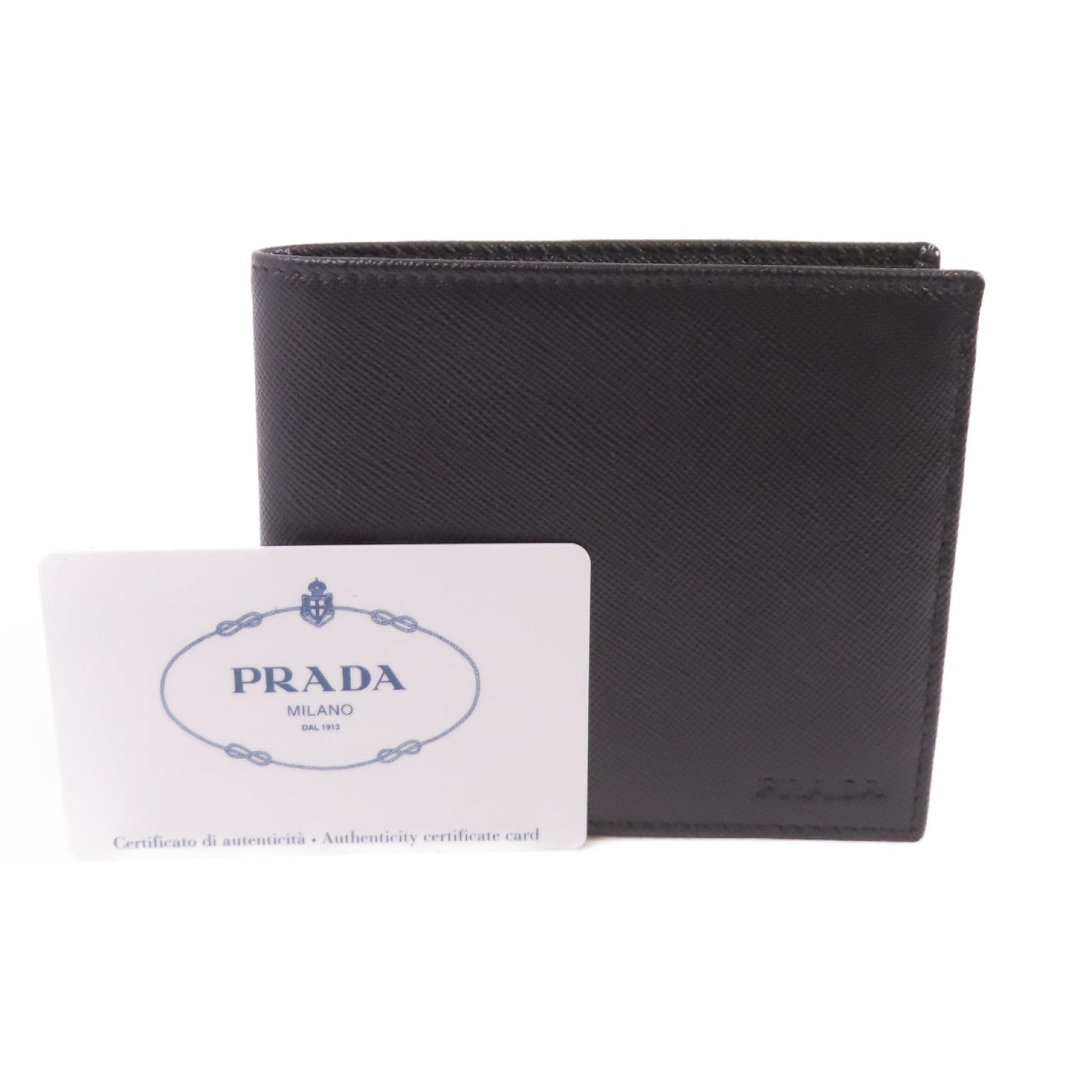 PRADA Saffiano皮革Short Wallet短錢包黑色