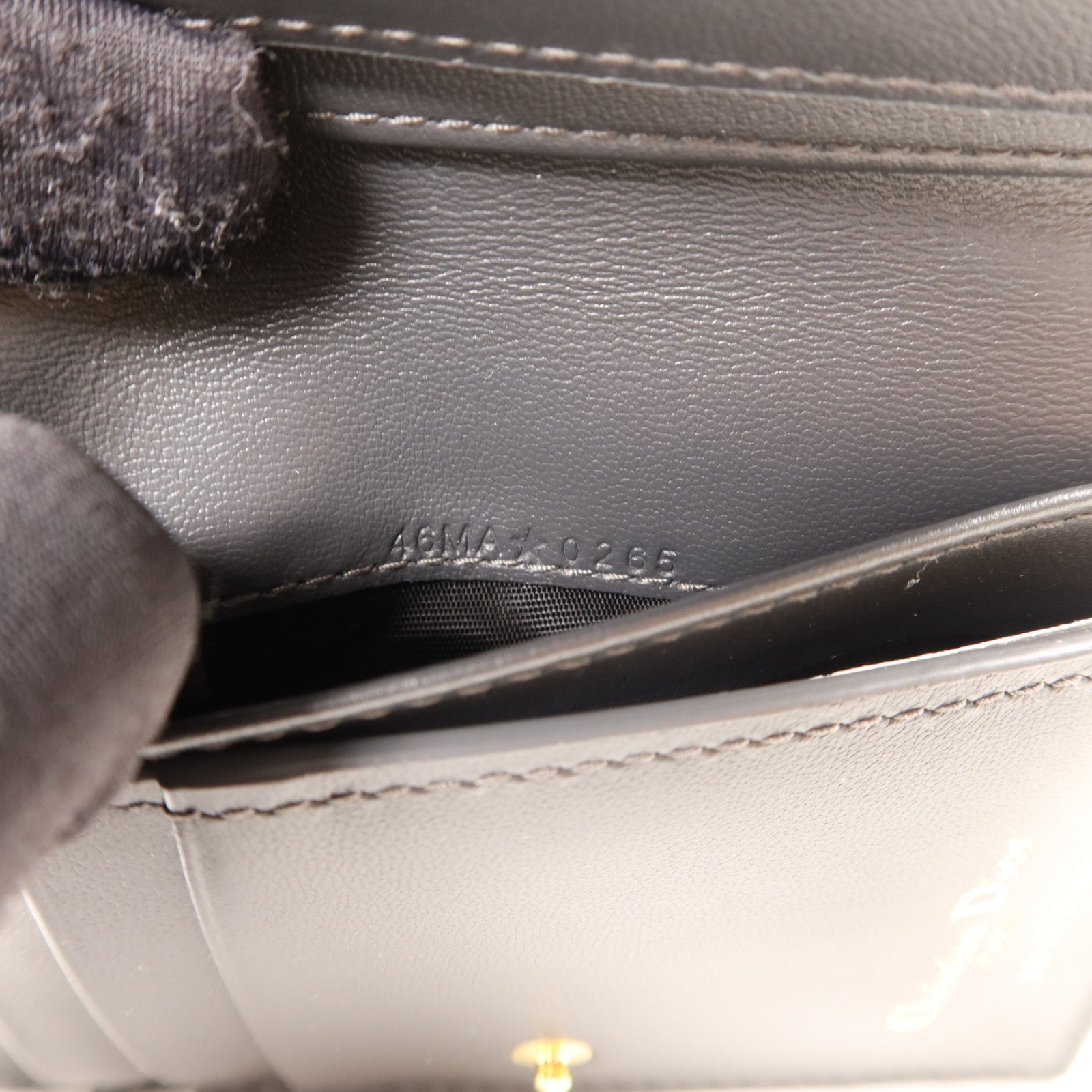 Dior 牛仔布料30 Montaigne Dahlia Bifold Wallet金扣錢包