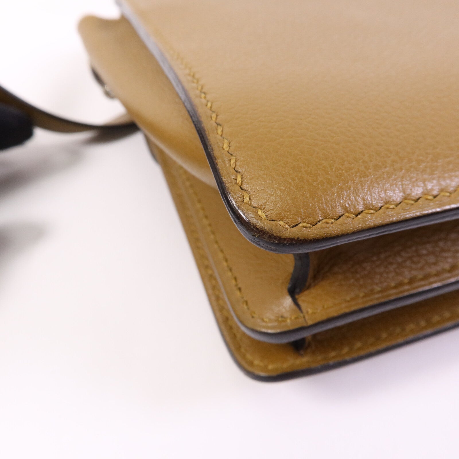 HERMES Evercolor皮革Roulis Mini銀扣肩背袋Alezan