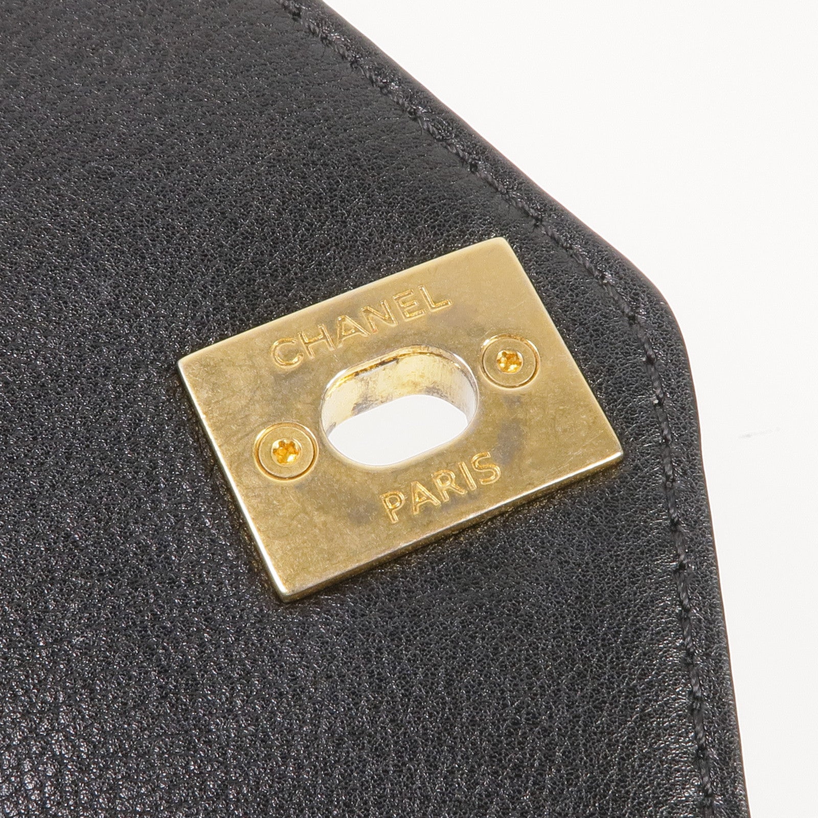 CHANEL 牛皮皮革Chain Shoulder Bag金扣鏈帶肩背袋
