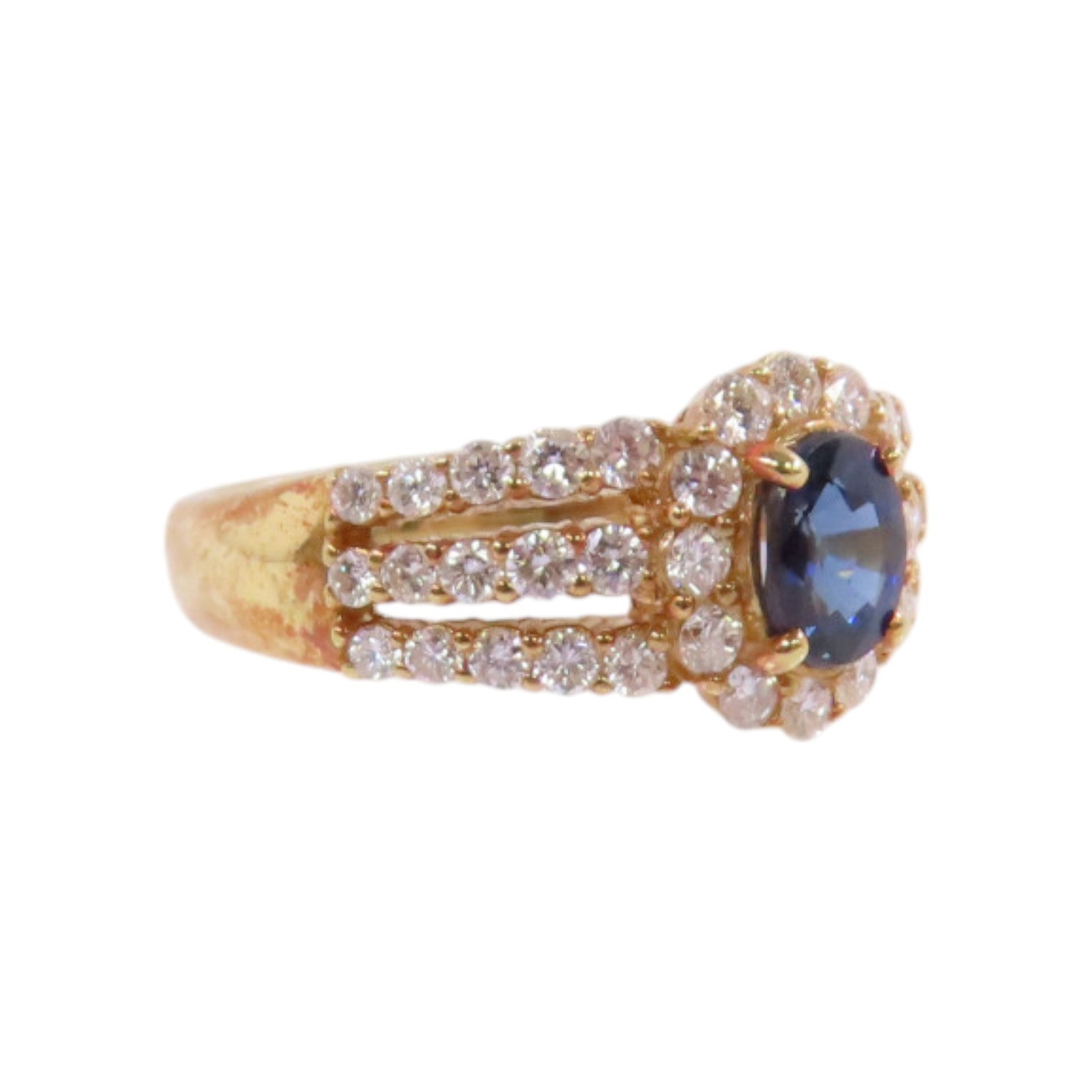 JEWELRY 【激減優惠】18K黃金/藍寶石/鑽石Sapphire Diamond Ring戒指US#6