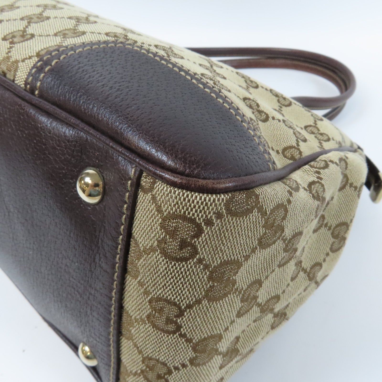 GUCCI 帆布Shoulder Bag金扣肩背袋啡色
