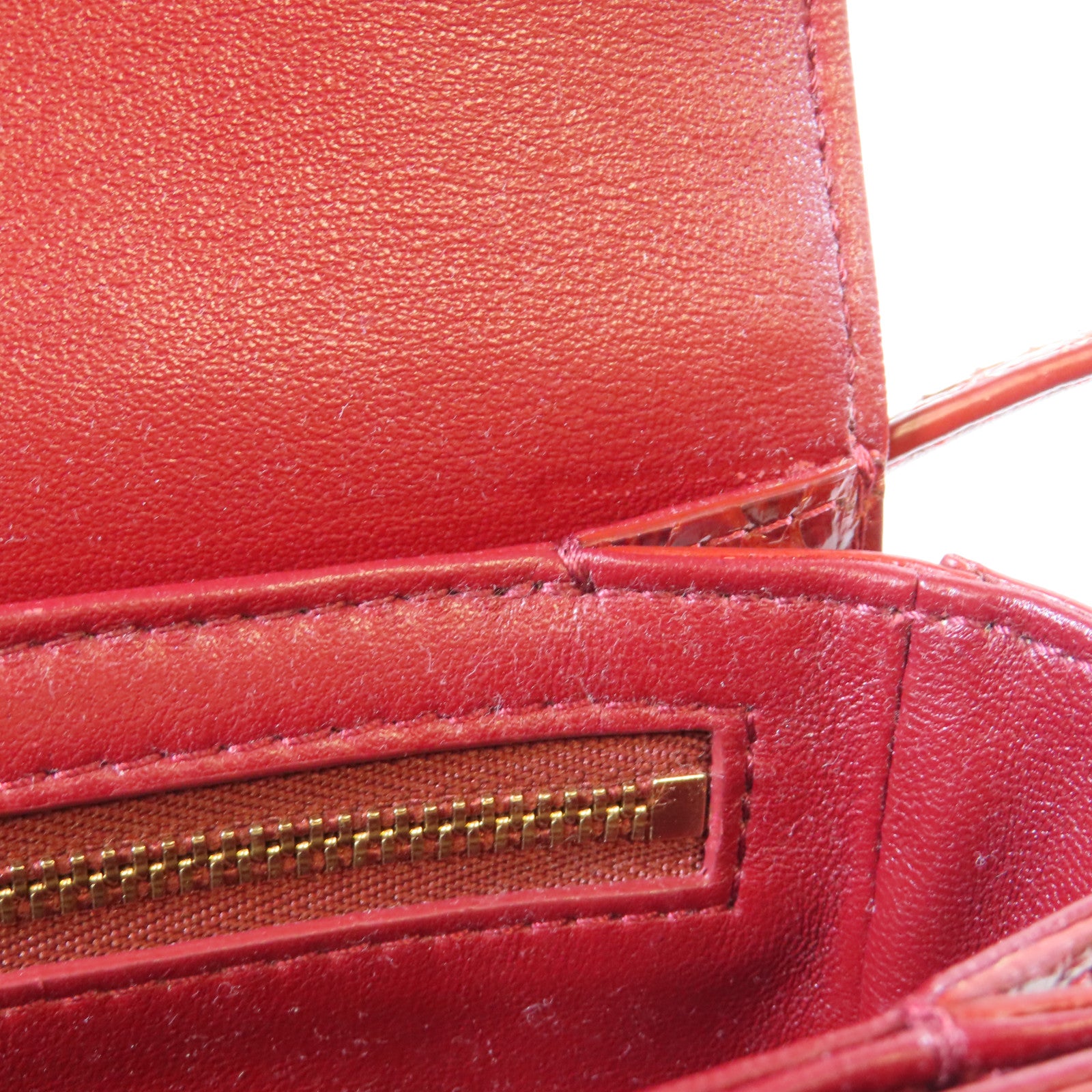 CELINE 蛇皮皮革Triomphe Shoulder Bag金扣肩背袋紅色
