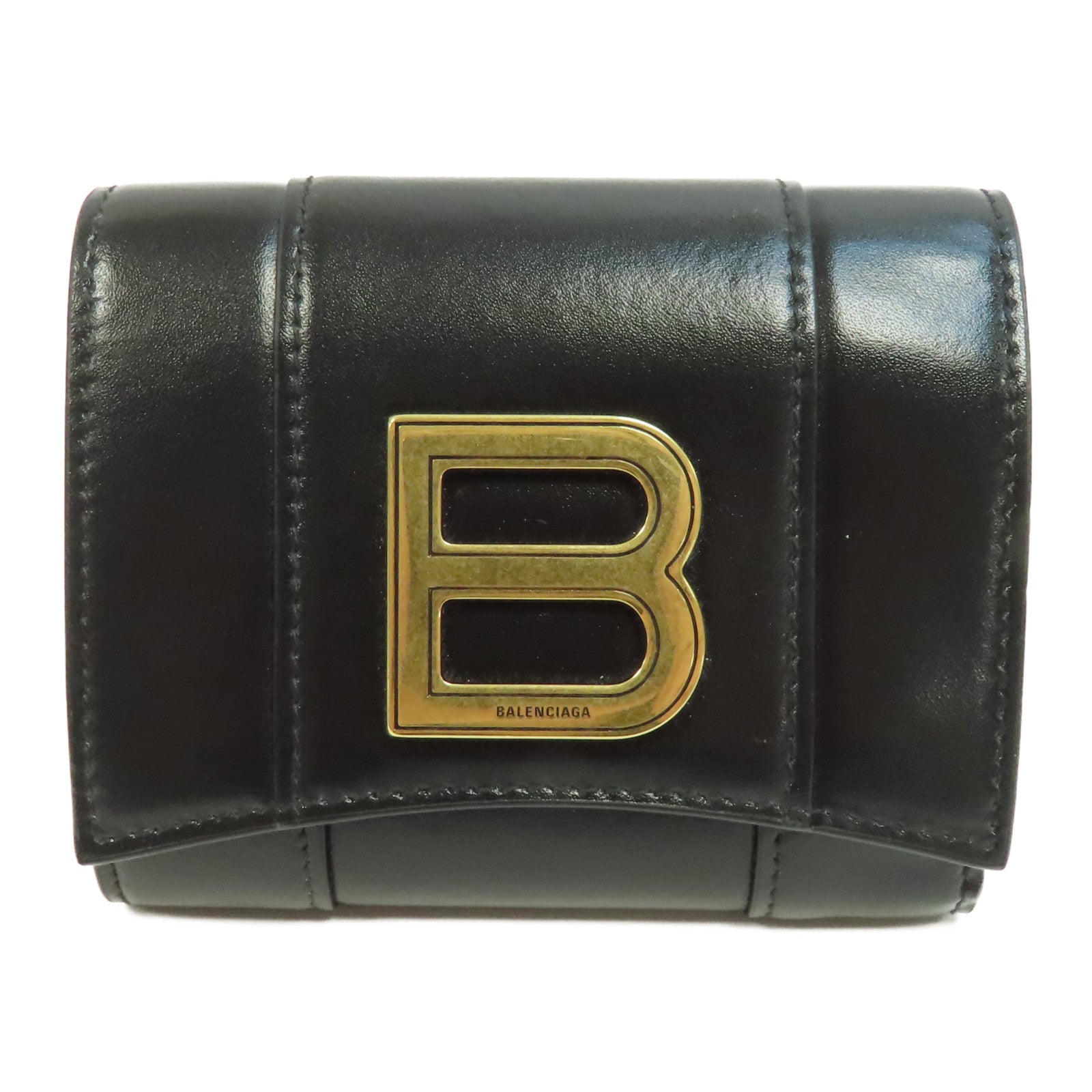 BALENCIAGA 牛皮皮革Wallet金扣錢包黑色