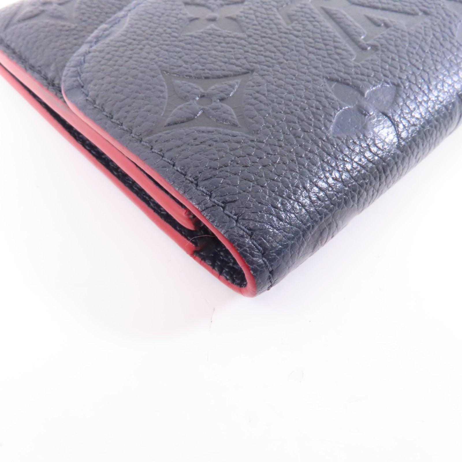 LOUIS VUITTON Monogram Empreinte Portefeuille Emily金扣長錢包深藍色