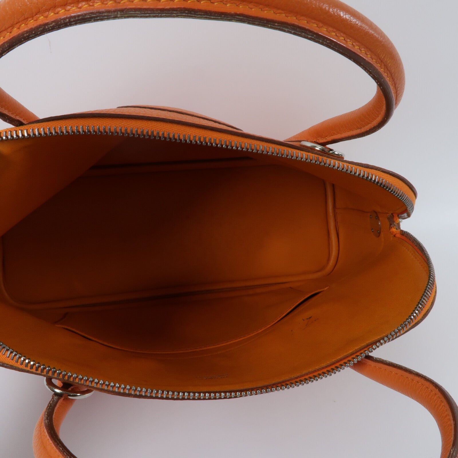 HERMES Clemence皮革Bolide 31手挽袋Orange