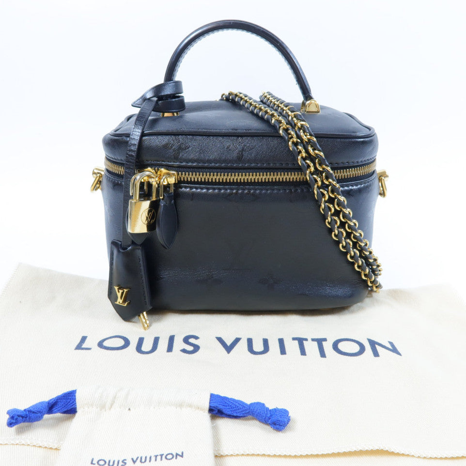 LOUIS VUITTON 【激減優惠】Monogram Ink Vanity PM金扣手挽肩背兩用袋黑色