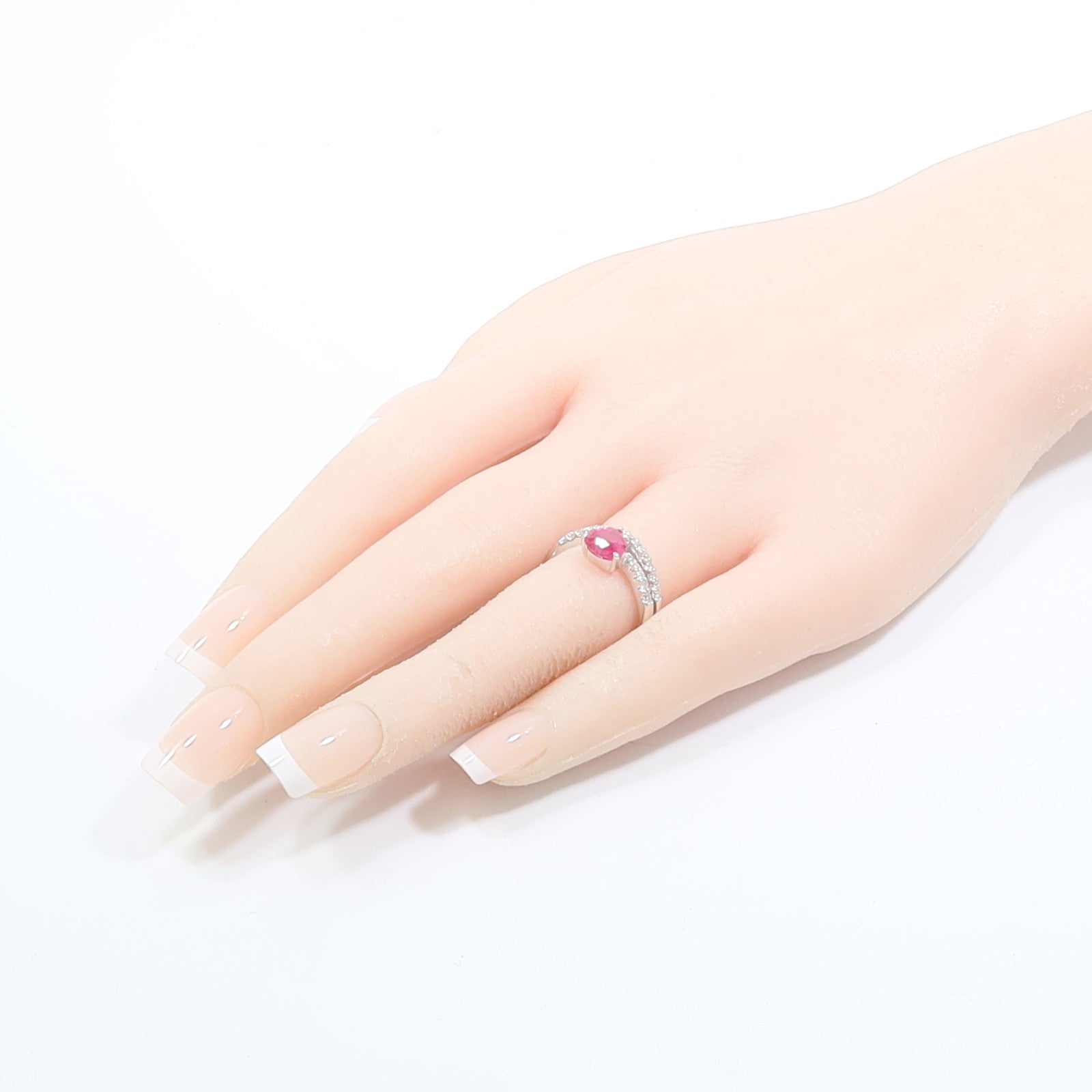 JEWELRY PT900鉑金Ruby Diamond Ring紅寶石/鑽石戒指
