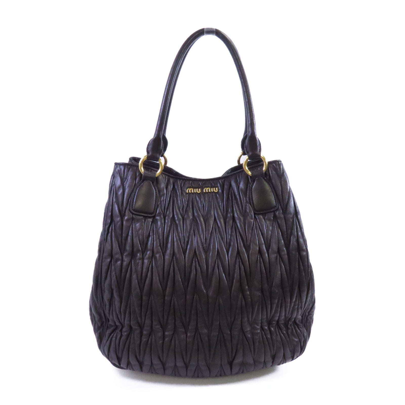 Miu Miu 羊皮皮革Tote Bag金扣肩背袋