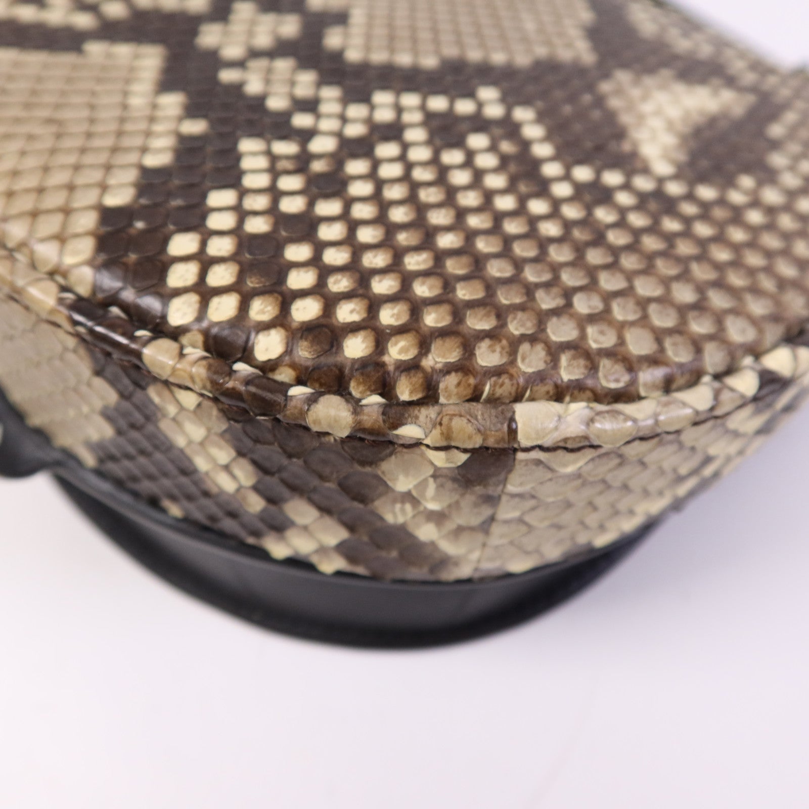 LOEWE 【激減優惠】蛇皮/牛皮皮革Heel Duo金扣肩背袋