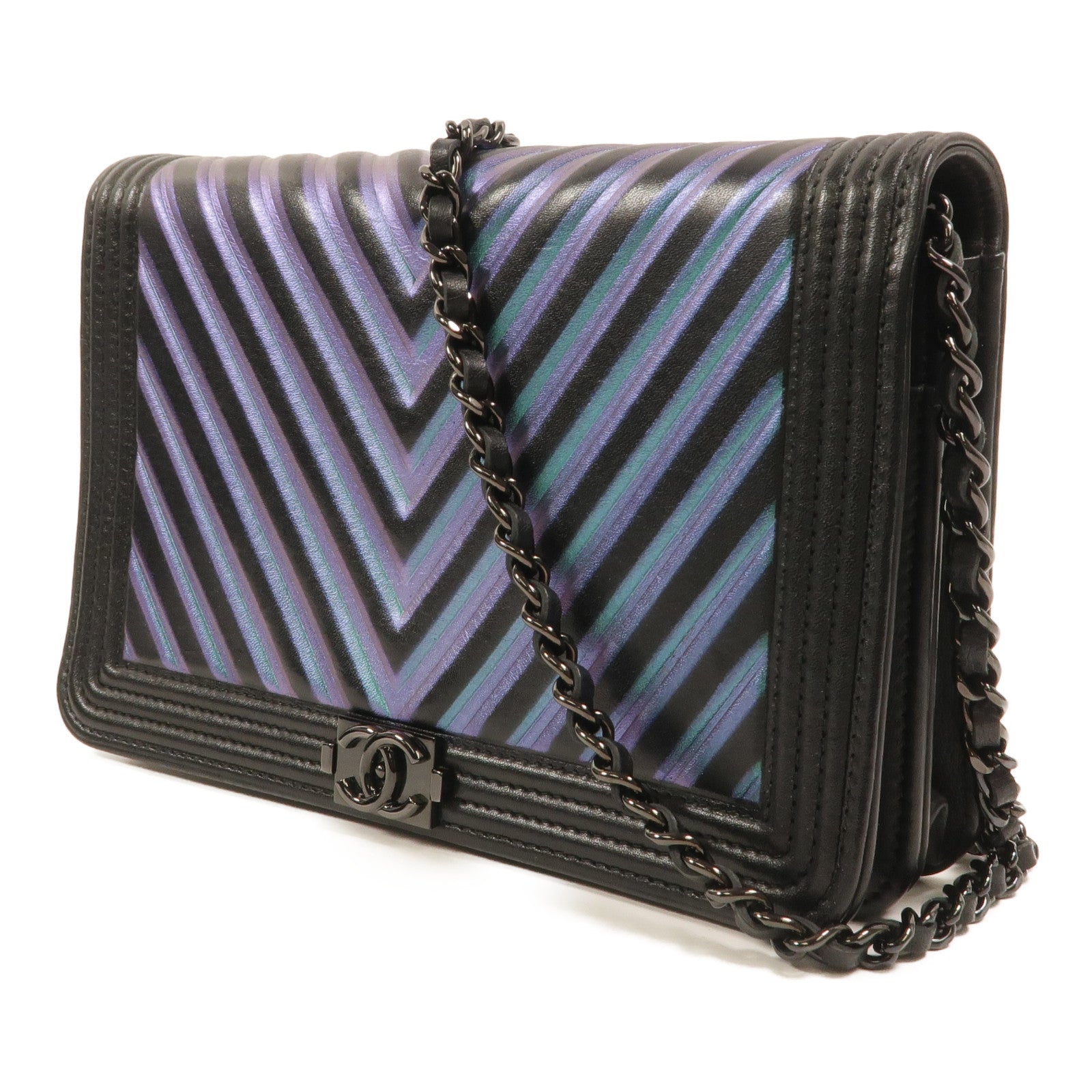 CHANEL 牛皮皮革WOC Wallet On Chain鏈帶肩背袋