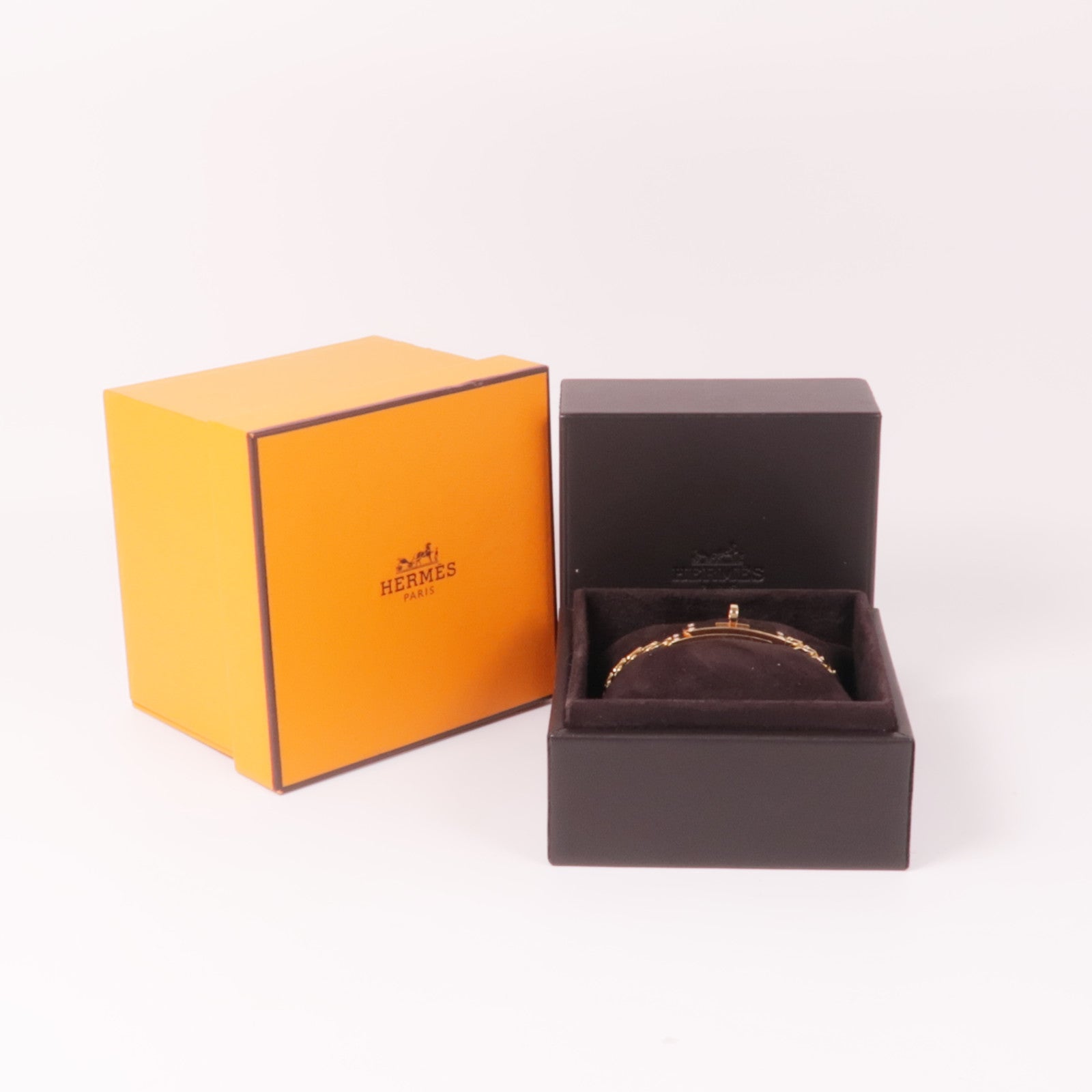 HERMES【激減優惠】 18K玫瑰金Kelly Gourmette鑽石手鐲