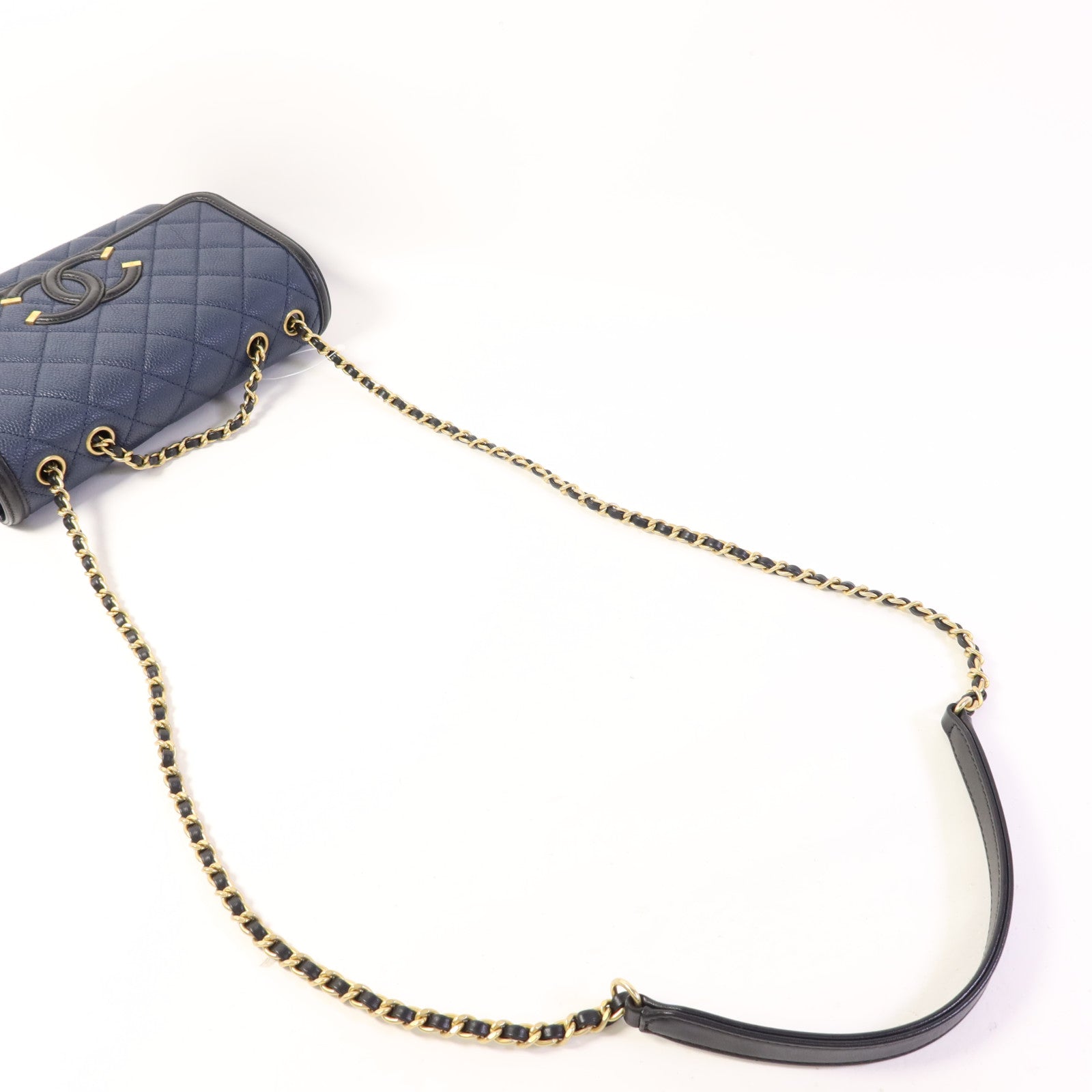 CHANEL 牛皮皮革Chain Shoulder Bag金扣鏈帶肩背袋