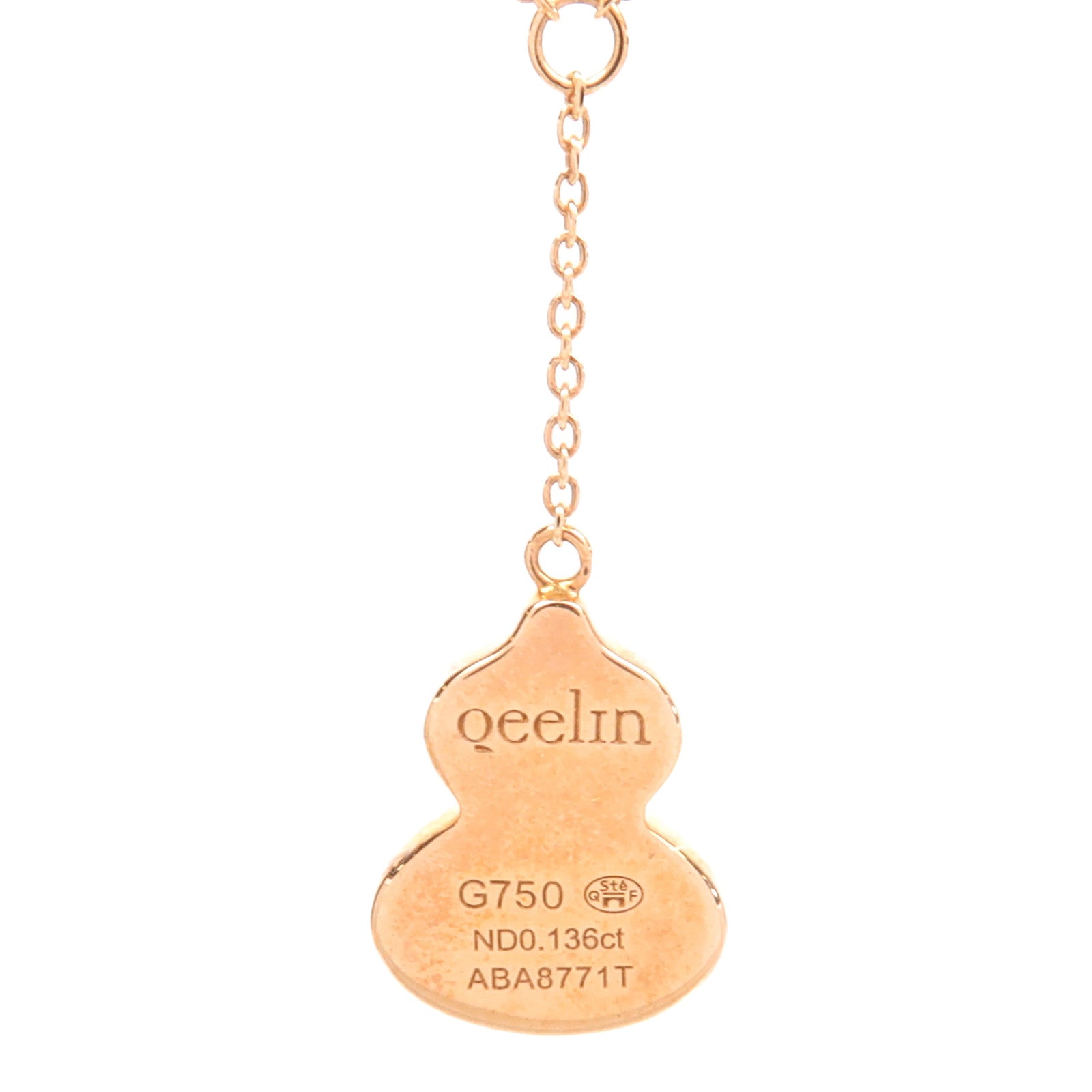 JEWELRY 18K玫瑰金Qeelin Petite Wulu Diamond Pink Opal蛋白石/鑽石項鍊