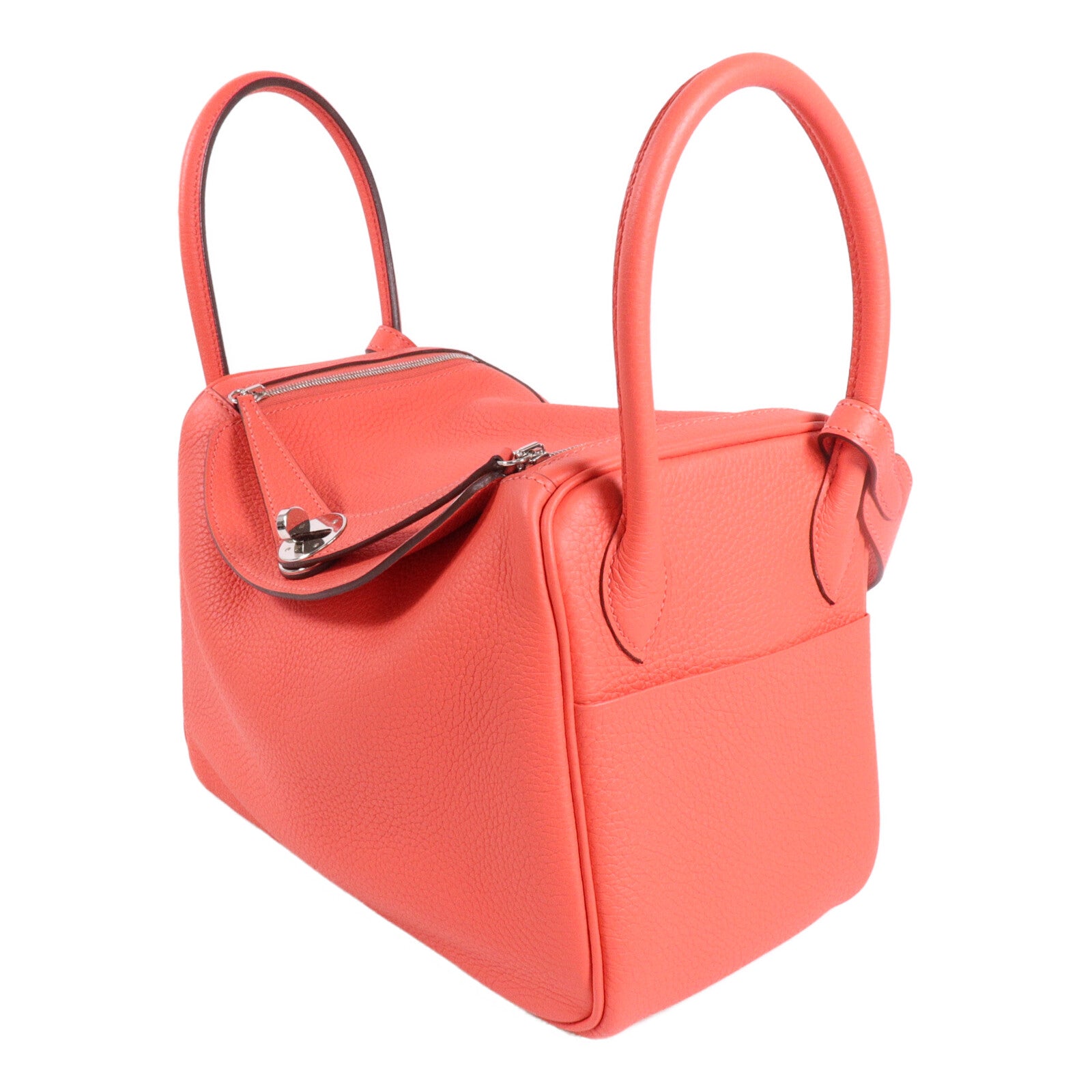HERMES Clemence皮革Lindy 26手挽肩背兩用袋Rose Jaipur