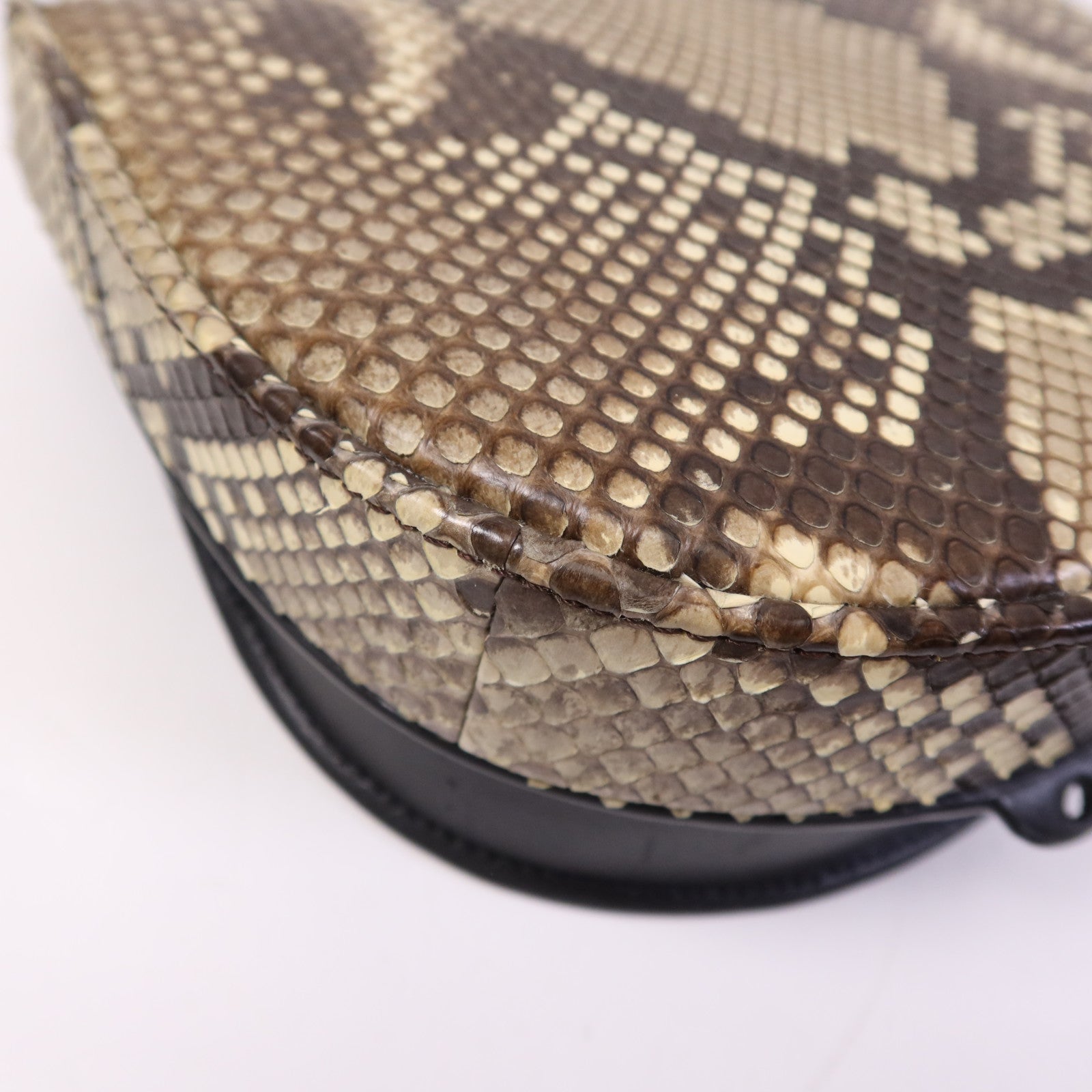 LOEWE 【激減優惠】蛇皮/牛皮皮革Heel Duo金扣肩背袋