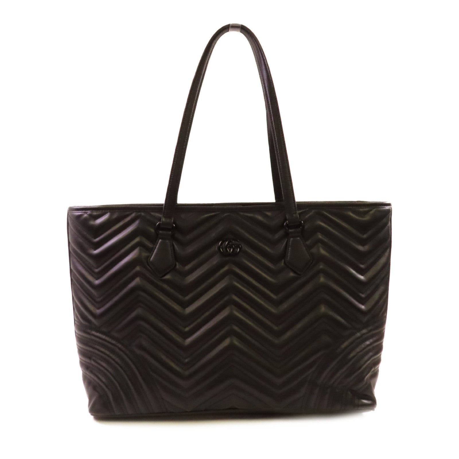 GUCCI 【激減優惠】牛皮皮革GG Marmot Tote Bag肩背袋黑色