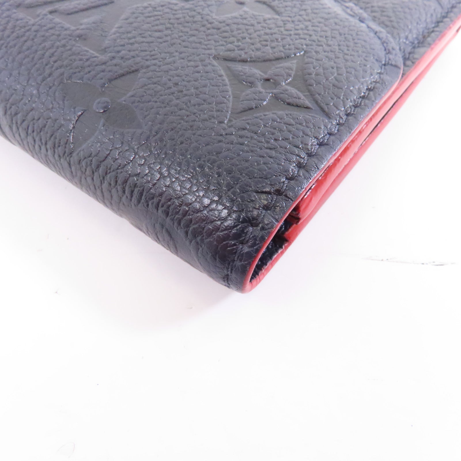LOUIS VUITTON Monogram Empreinte Portefeuille Emily金扣長錢包深藍色