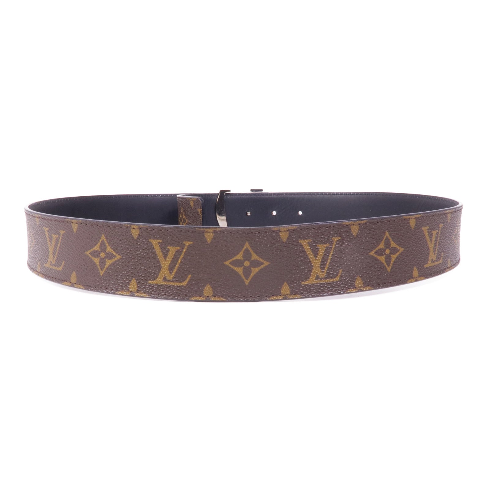 LOUIS VUITTON Monogram Belt 90cm銀扣皮帶