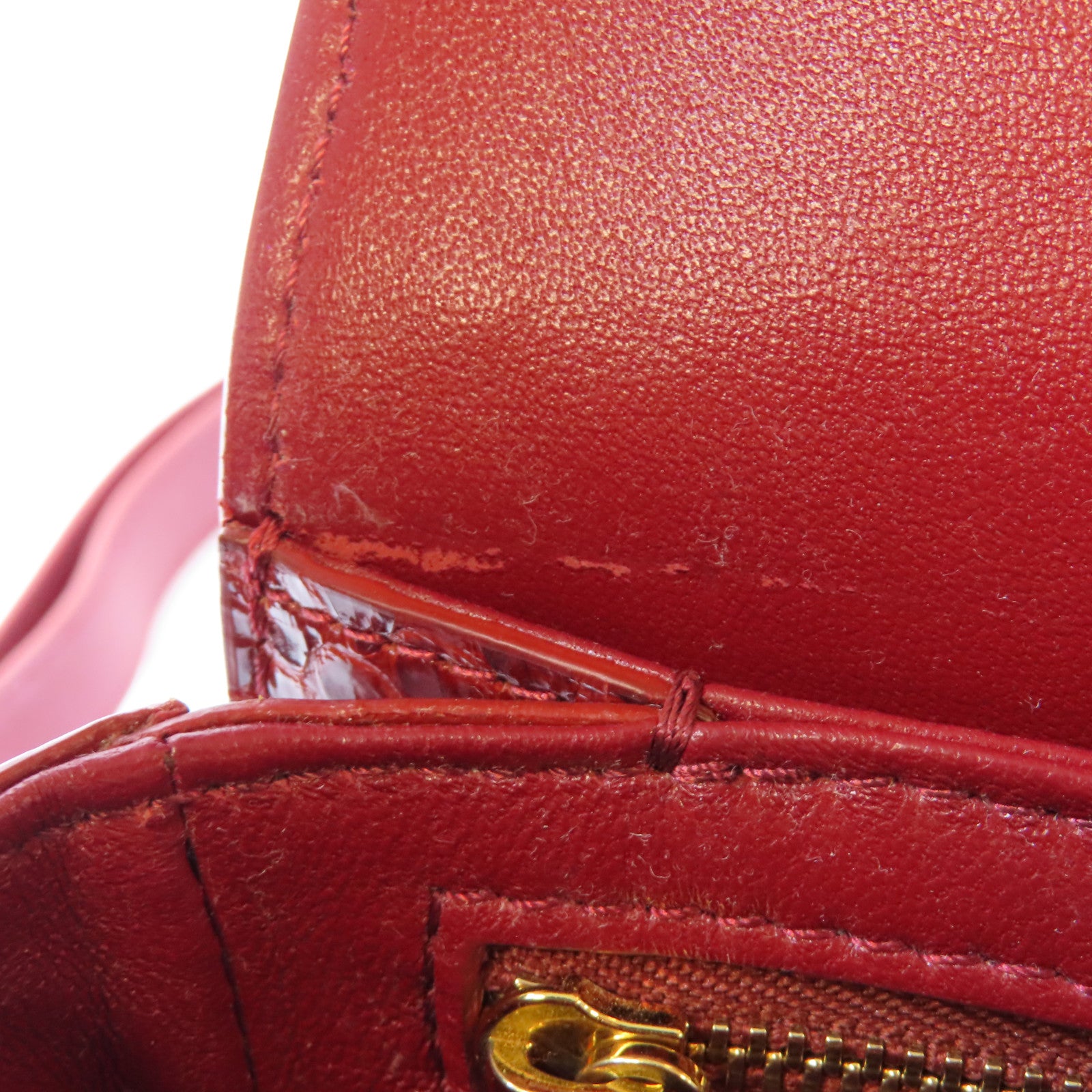 CELINE 蛇皮皮革Triomphe Shoulder Bag金扣肩背袋紅色