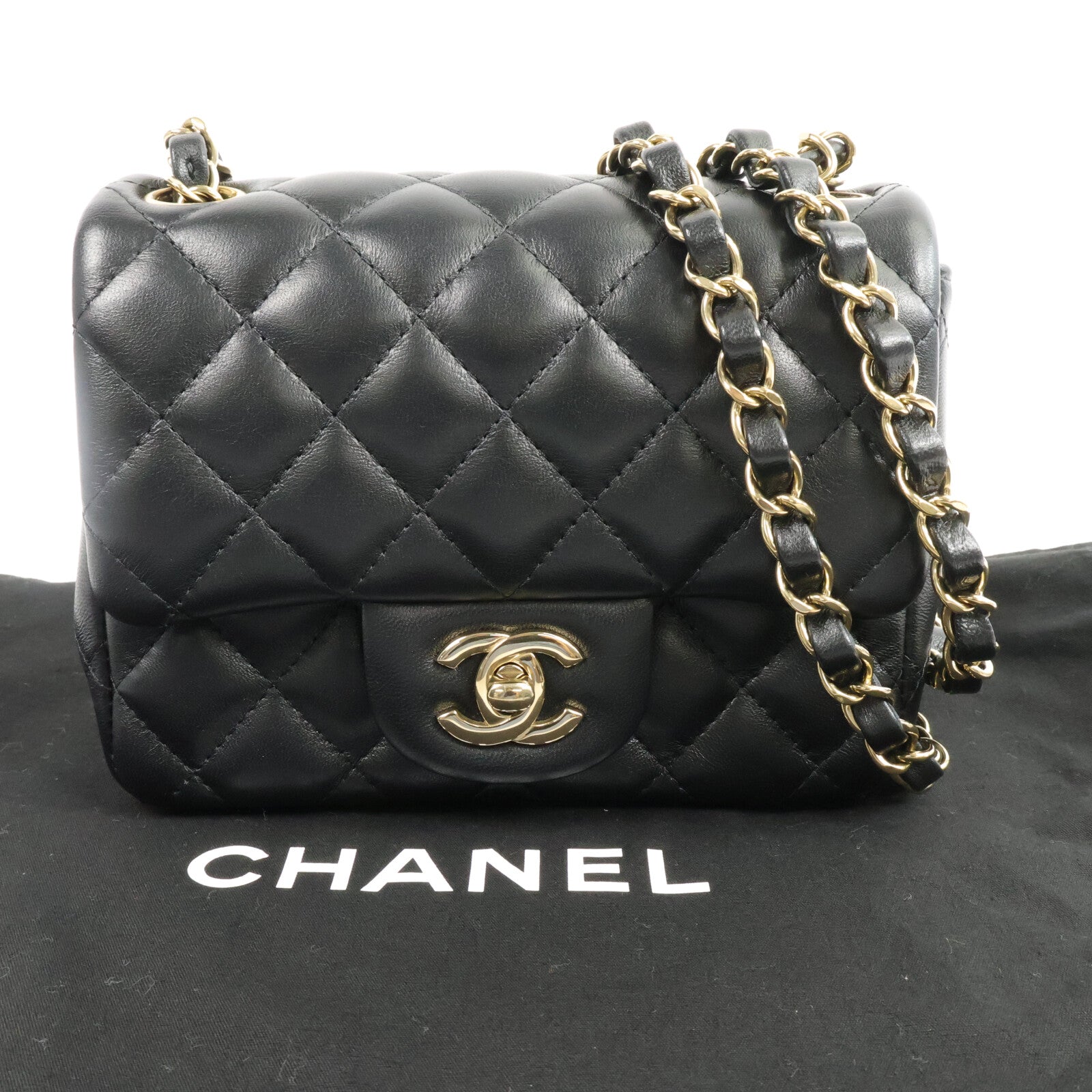 CHANEL 羊皮皮革Mini Classic 17鏈帶肩背袋