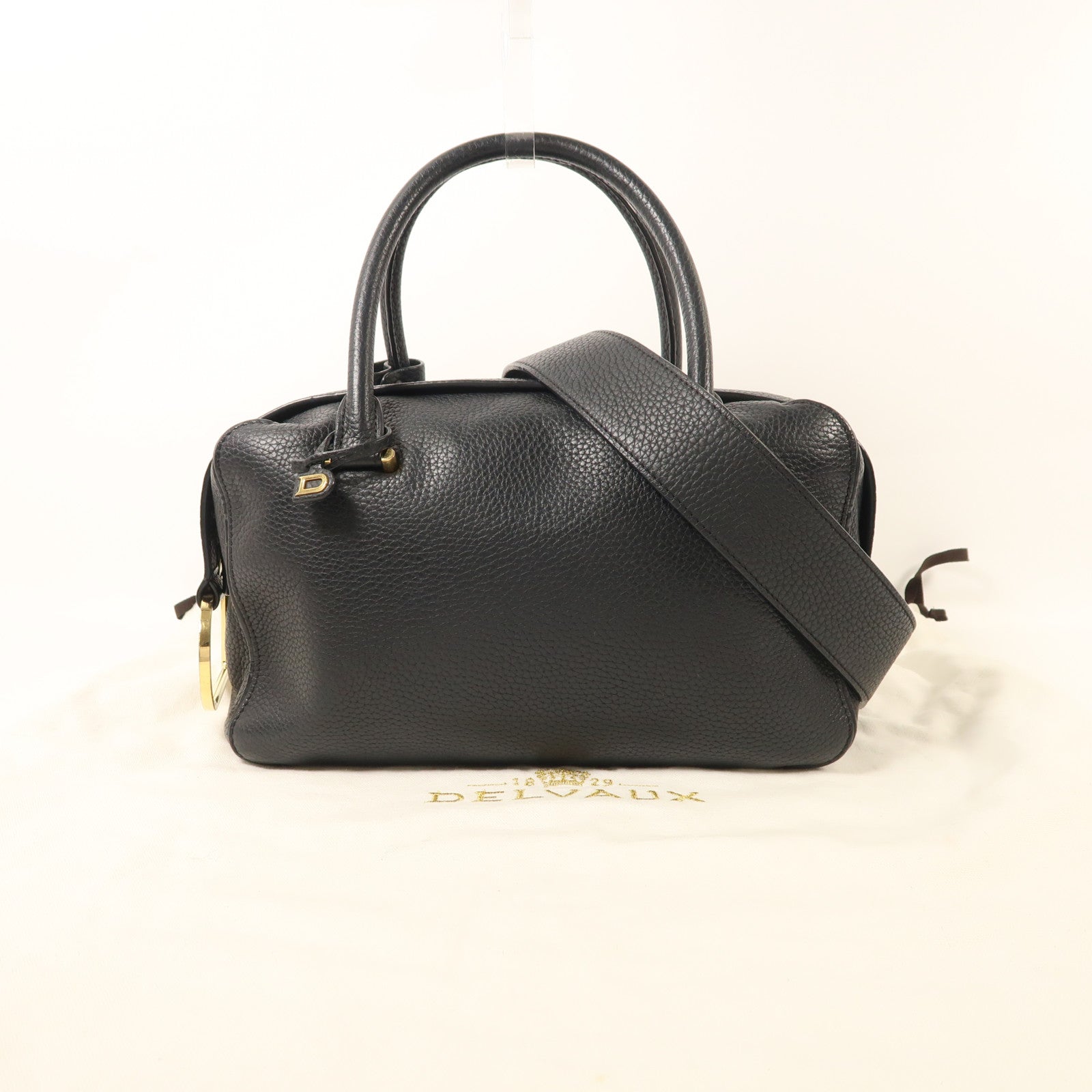 Delvaux 【激減優惠】牛皮皮革Cool Box MM金扣手挽肩背兩用袋
