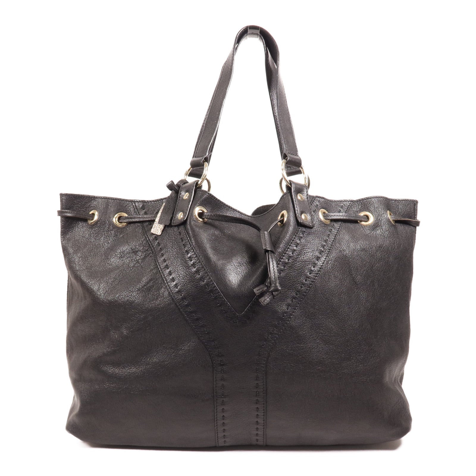 SAINT LAURENT 牛皮皮革Tote Bag金扣肩背袋