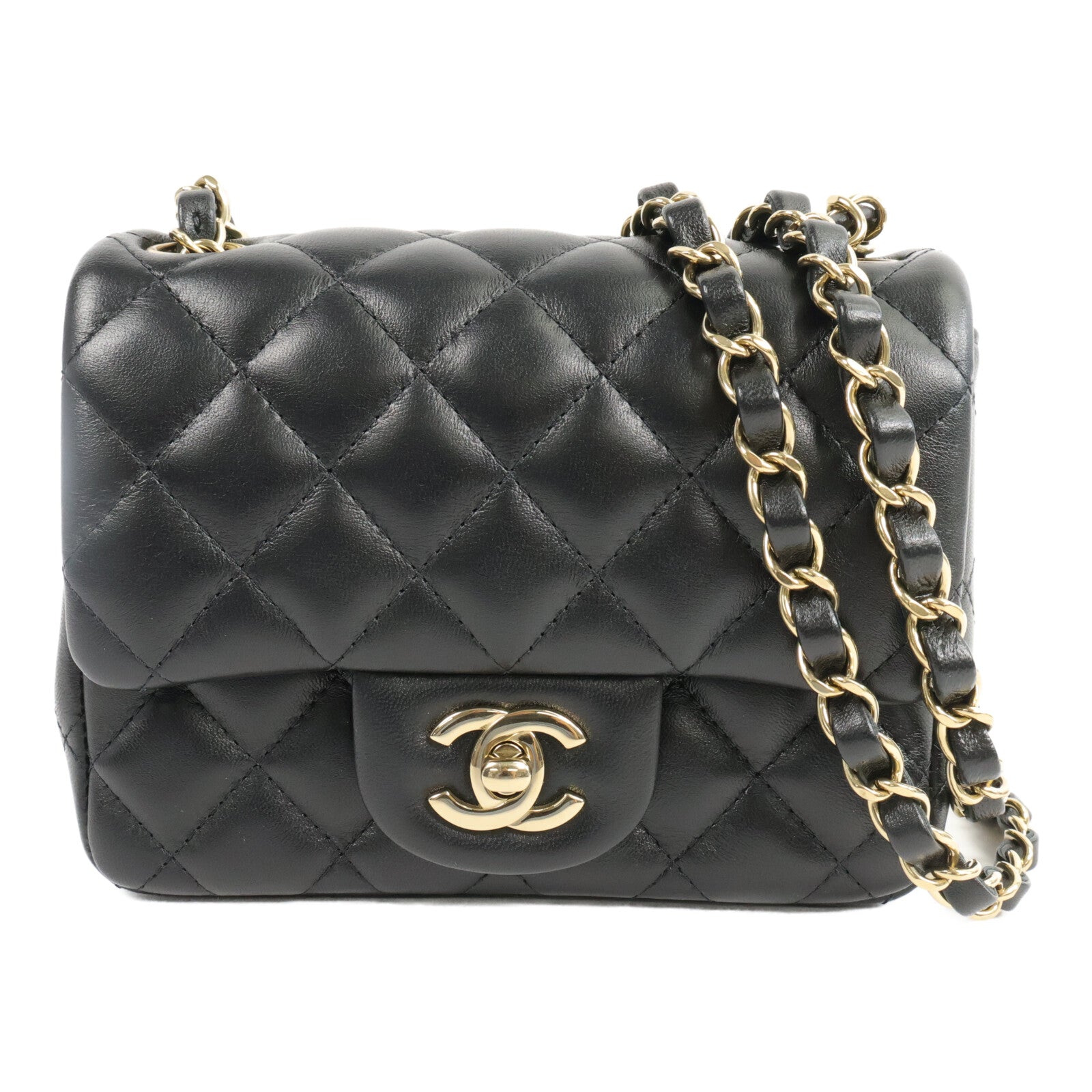 CHANEL 羊皮皮革Mini Classic 17鏈帶肩背袋