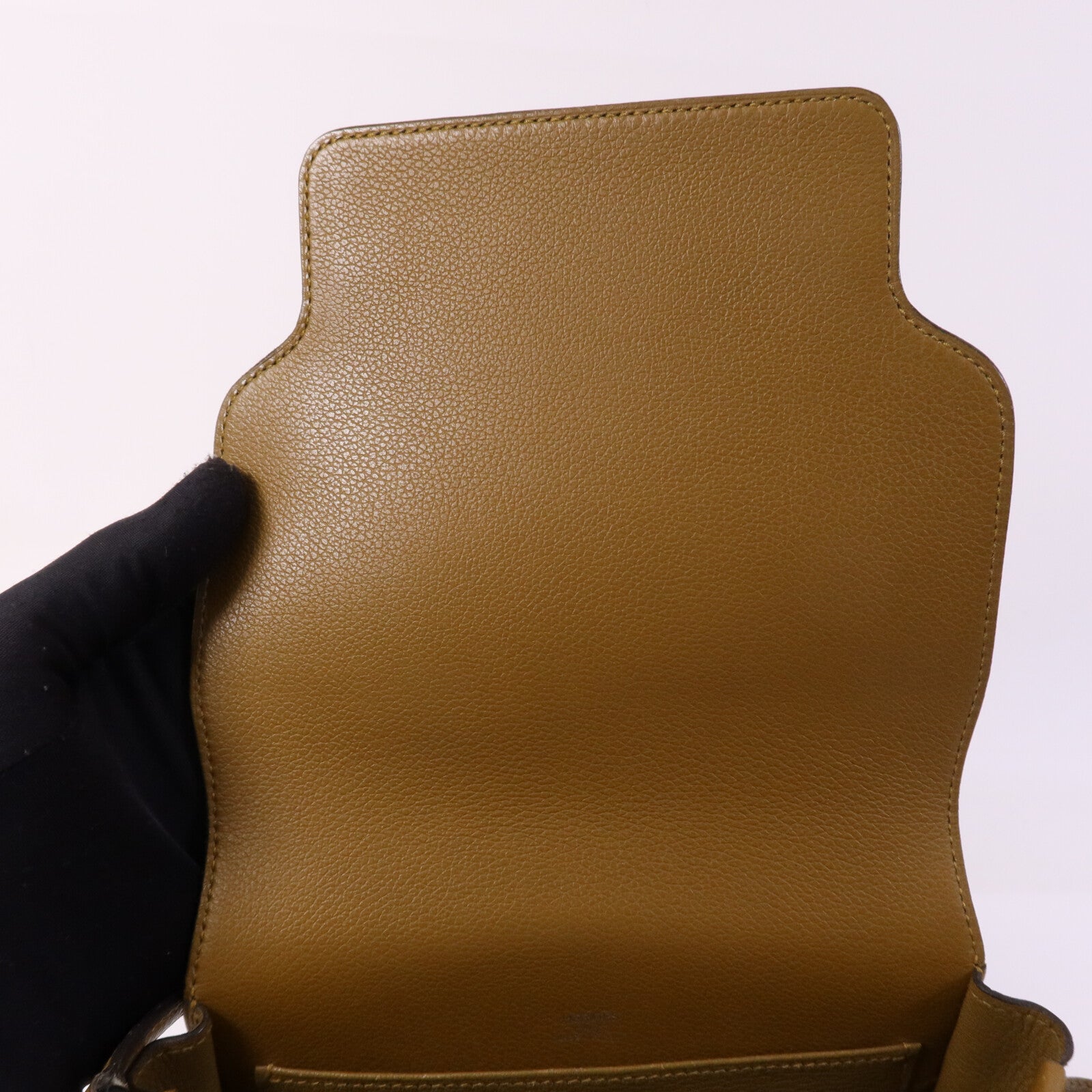 HERMES Evercolor皮革Roulis Mini銀扣肩背袋Alezan