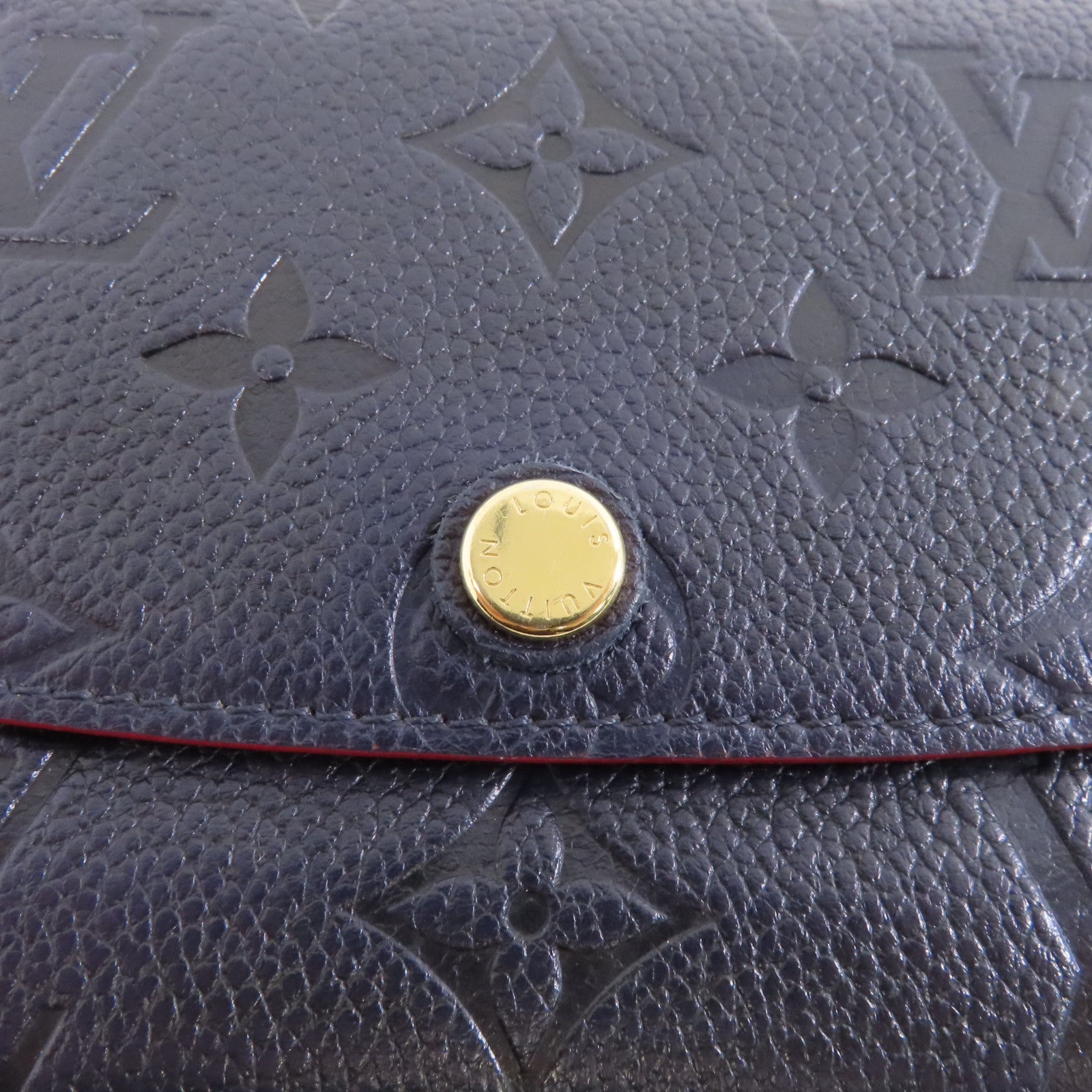 LOUIS VUITTON Monogram Empreinte Portefeuille Emily金扣長錢包深藍色