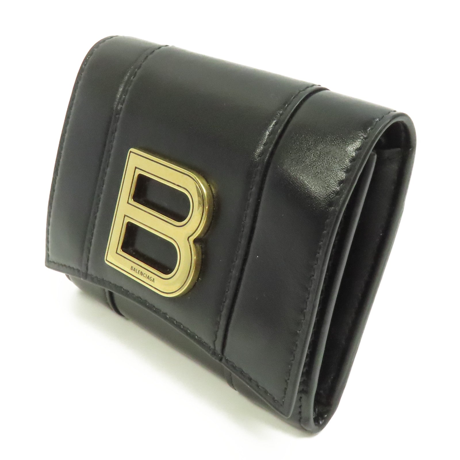 BALENCIAGA 牛皮皮革Wallet金扣錢包黑色