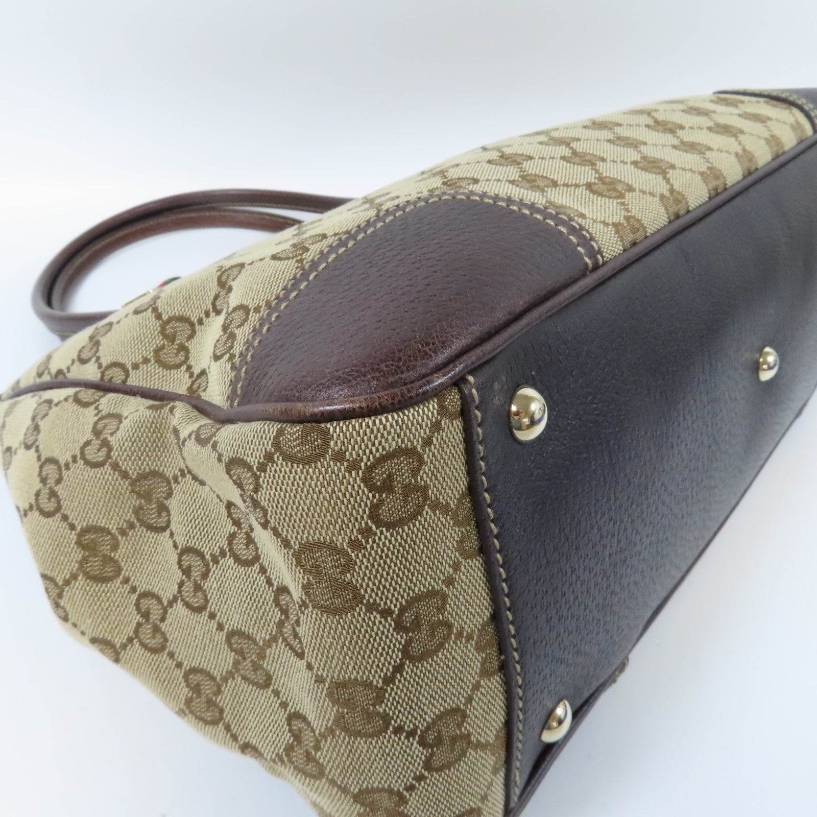 GUCCI 帆布Shoulder Bag金扣肩背袋啡色