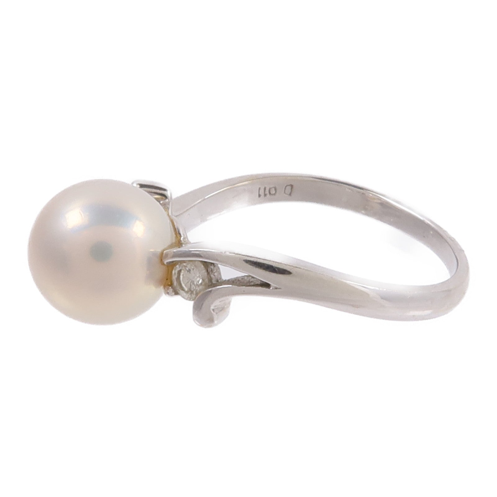 JEWELRY 18K白金Pearl Diamond Ring珍珠/鑽石戒指