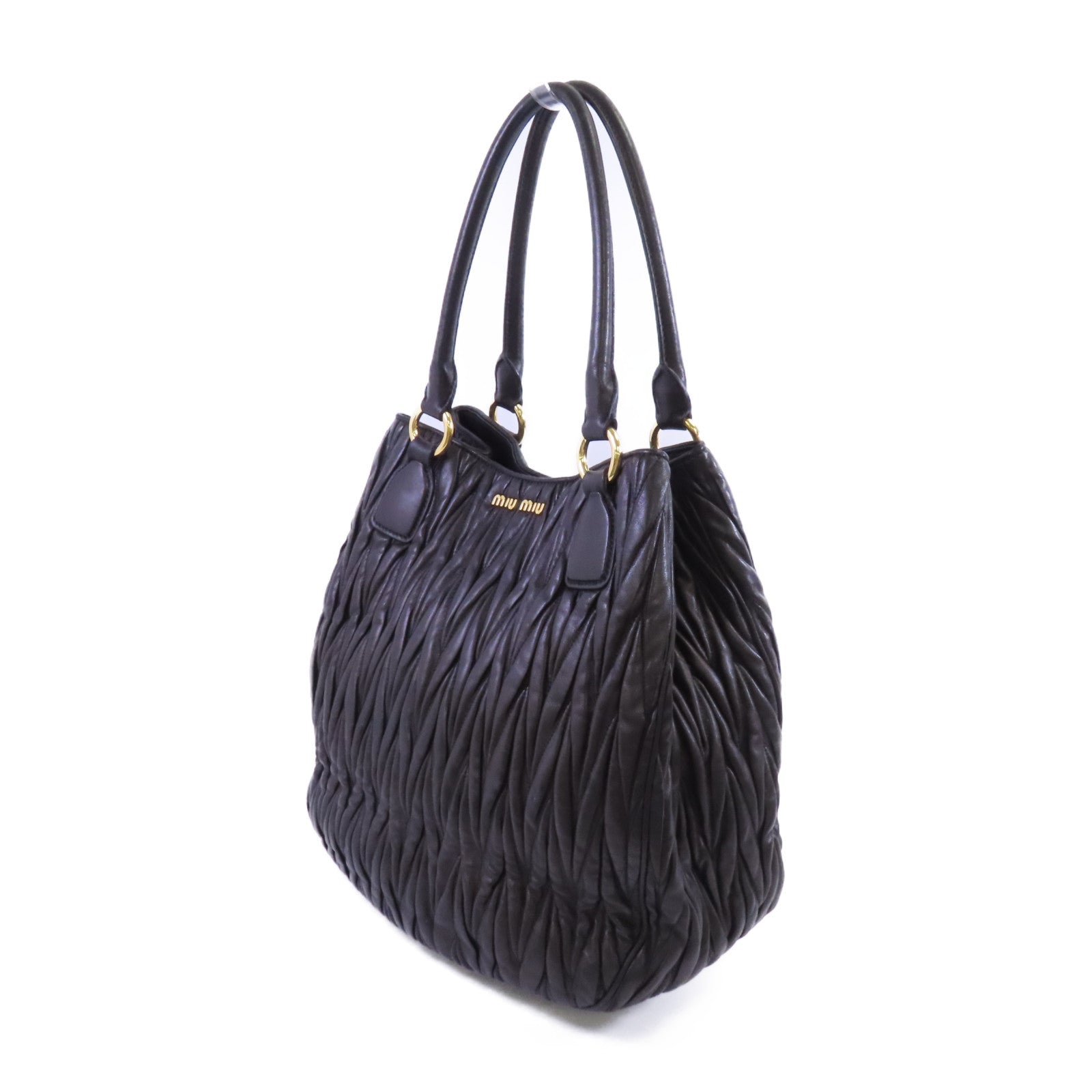 Miu Miu 羊皮皮革Tote Bag金扣肩背袋