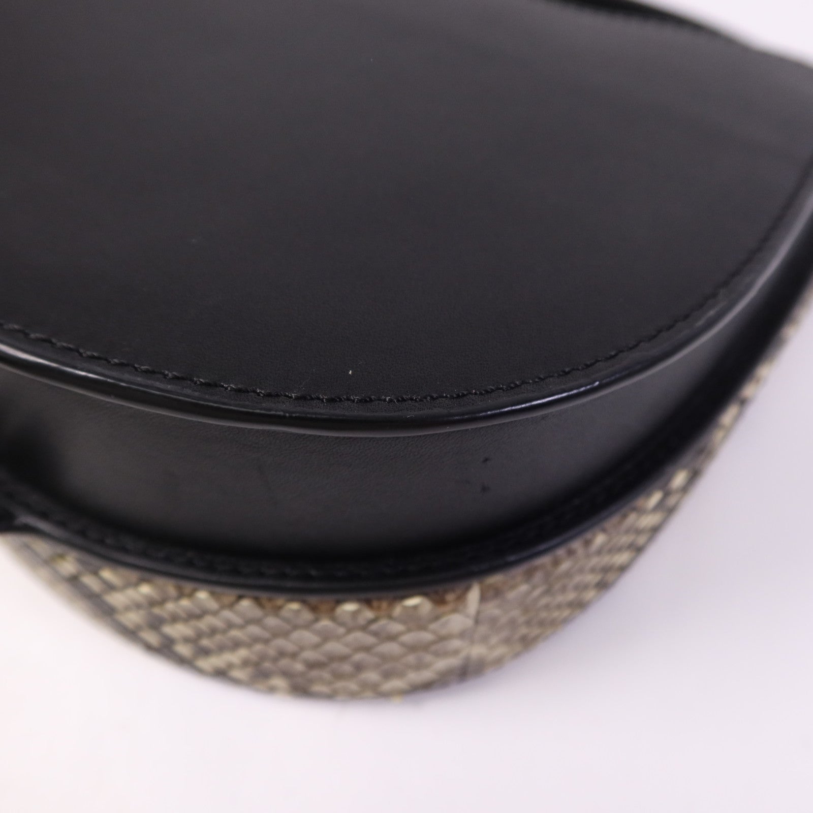 LOEWE 【激減優惠】蛇皮/牛皮皮革Heel Duo金扣肩背袋