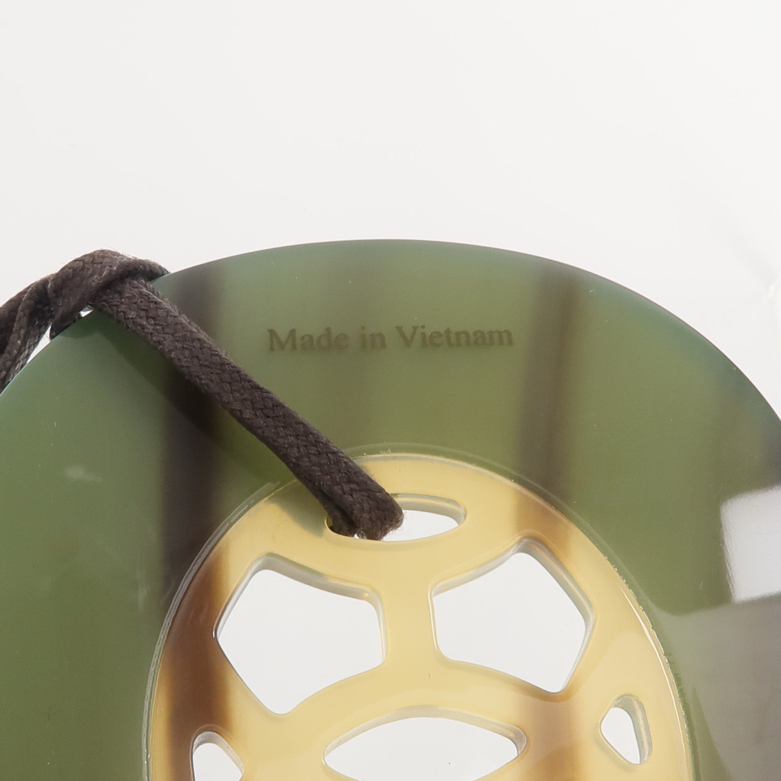 HERMES 水牛角/ 漆木Lift Pendant項鍊