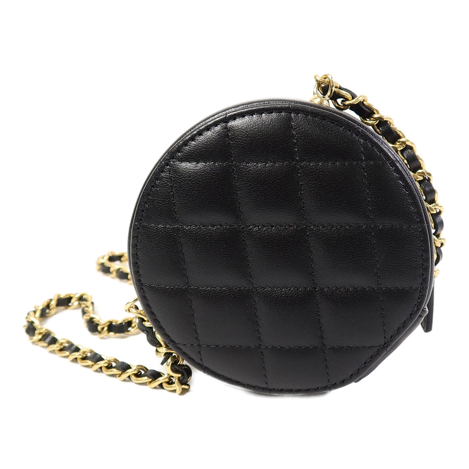 CHANEL 羊皮皮革Gold Camellia Bag鏈帶肩背袋