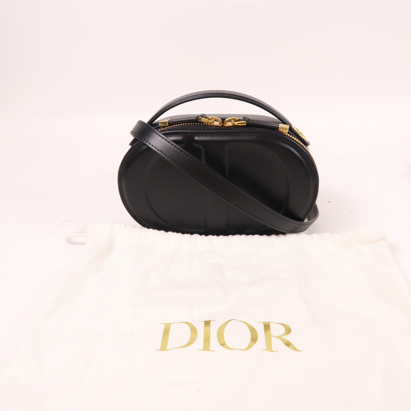 Dior 牛皮皮革CD Signature Shoulder金扣手挽肩背兩用袋