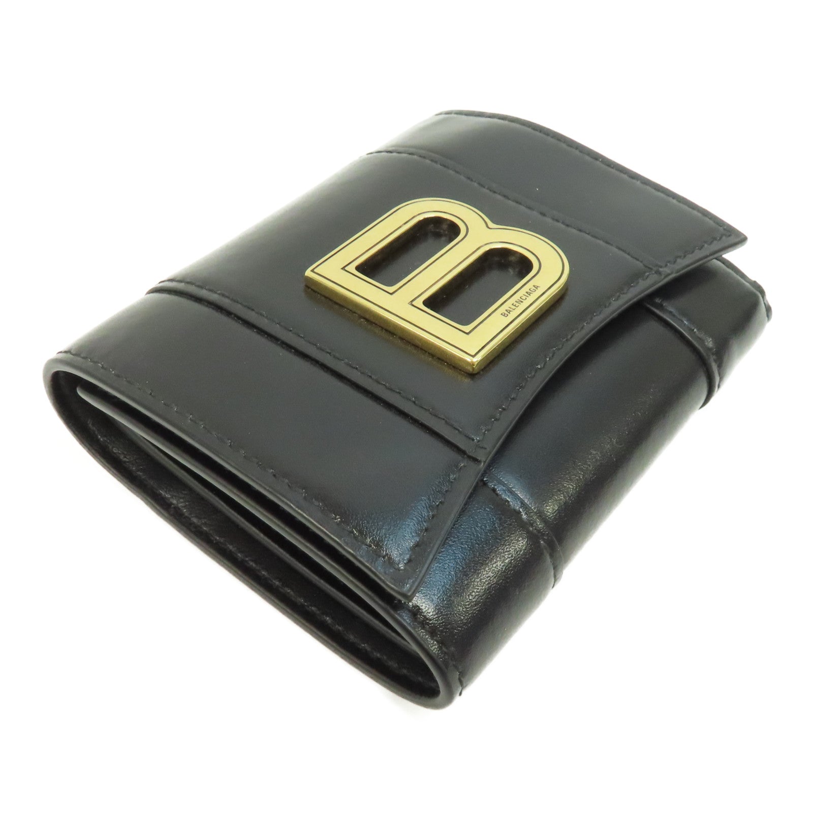 BALENCIAGA 牛皮皮革Wallet金扣錢包黑色