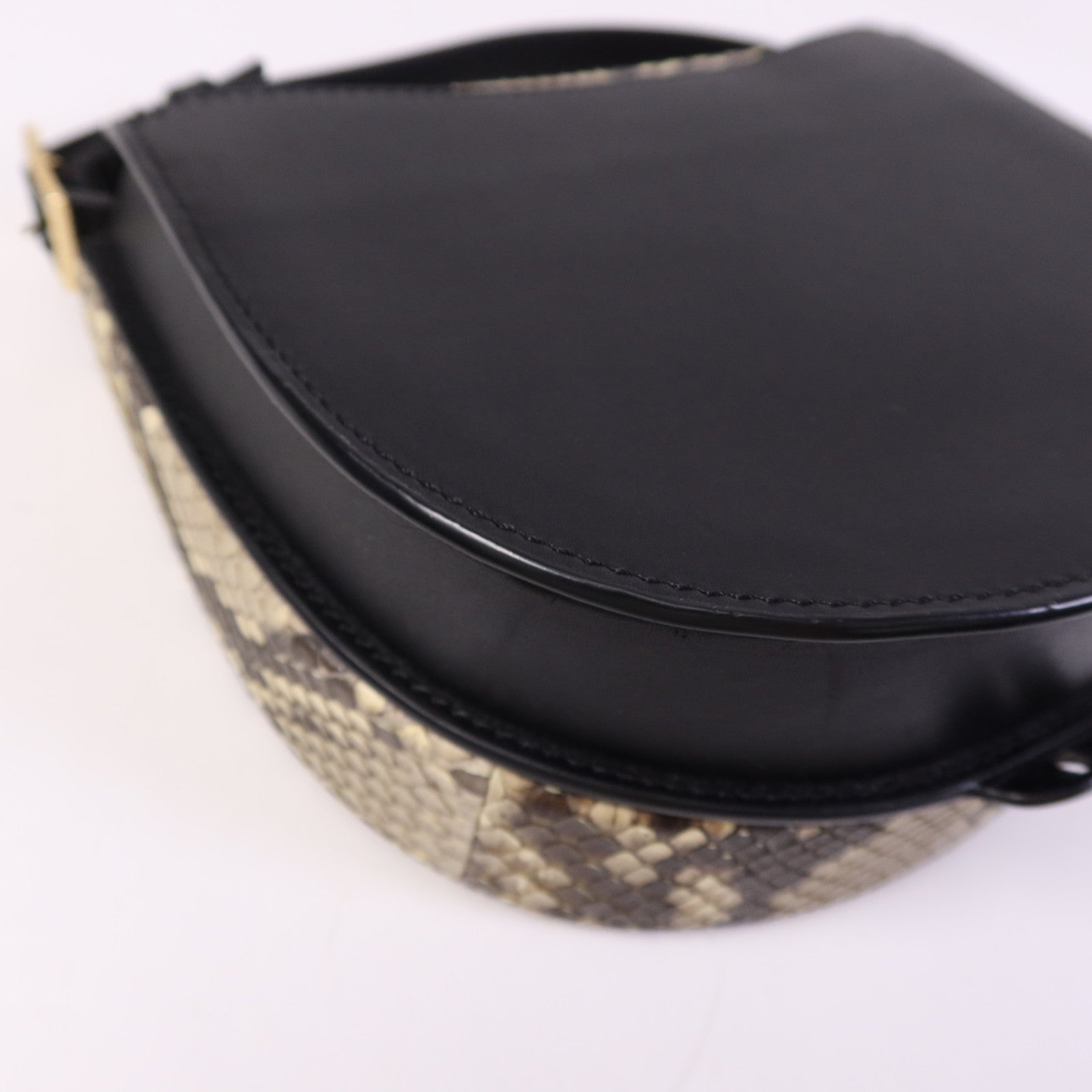 LOEWE 【激減優惠】蛇皮/牛皮皮革Heel Duo金扣肩背袋