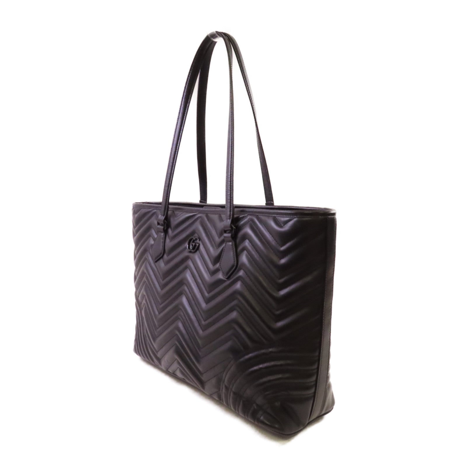 GUCCI 【激減優惠】牛皮皮革GG Marmot Tote Bag肩背袋黑色