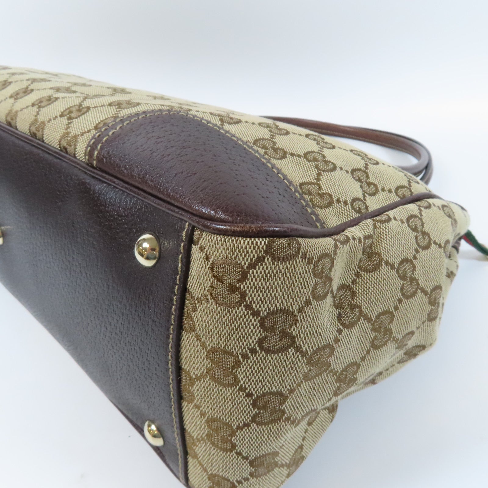 GUCCI 帆布Shoulder Bag金扣肩背袋啡色