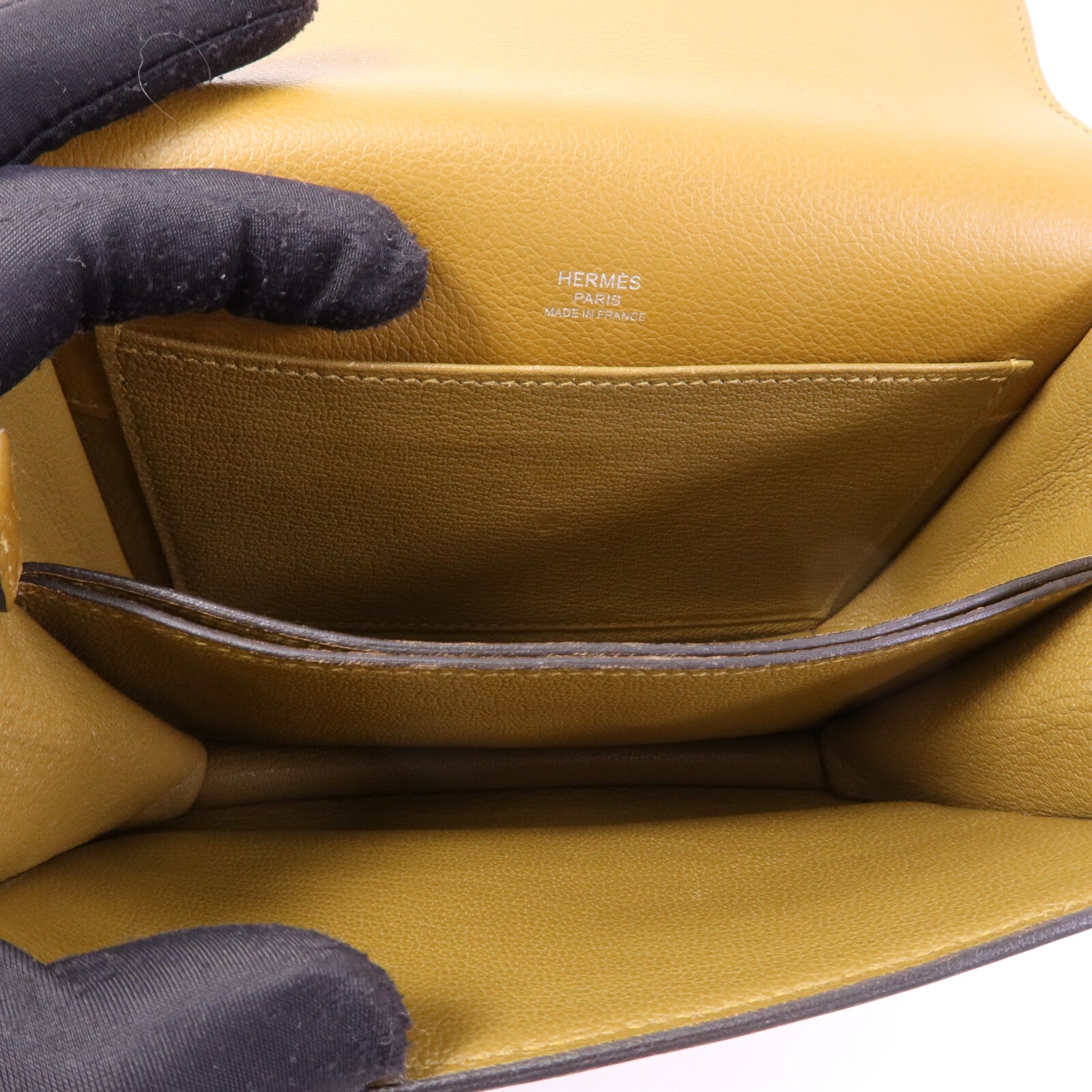 HERMES Evercolor皮革Roulis Mini銀扣肩背袋Alezan