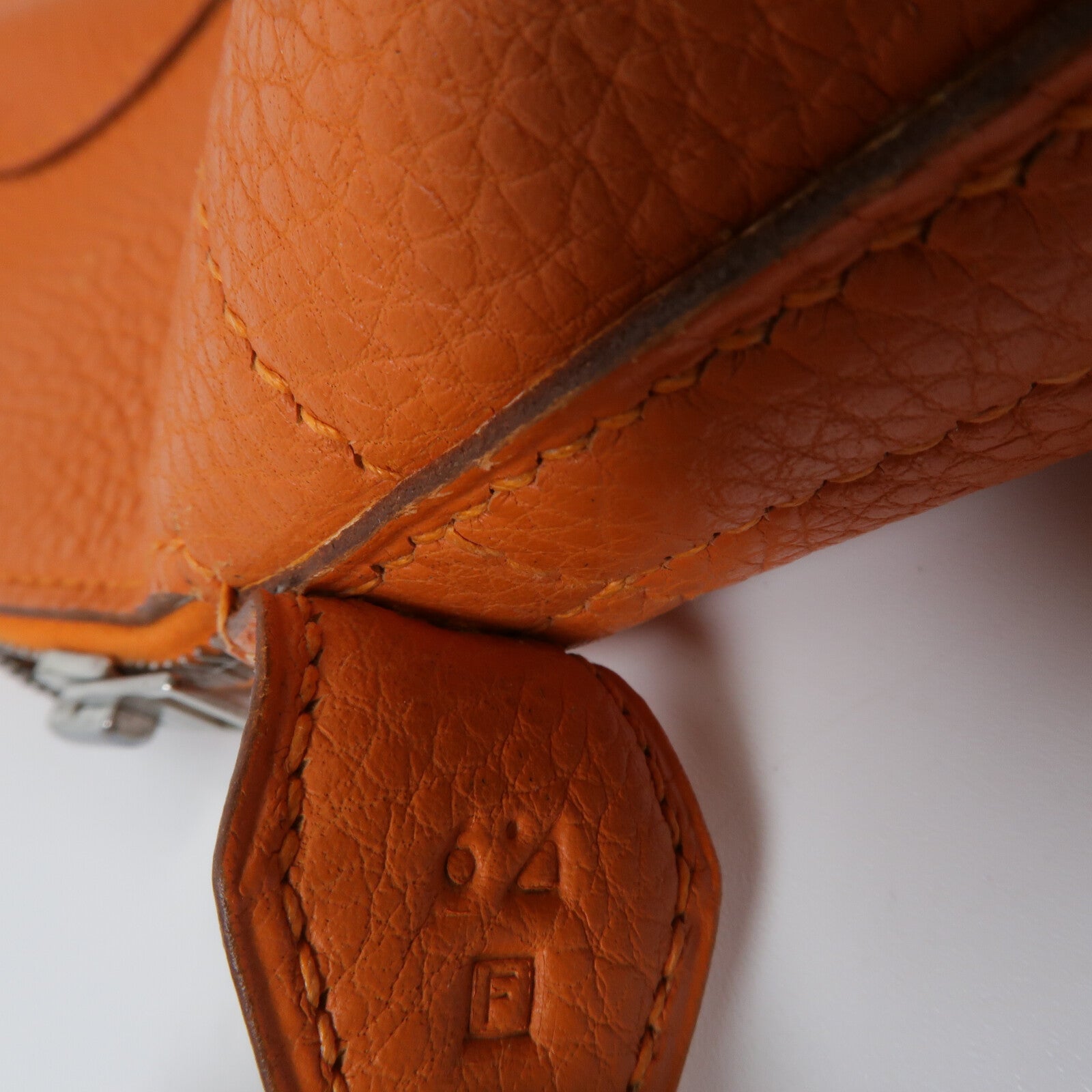 HERMES Clemence皮革Bolide 31手挽袋Orange