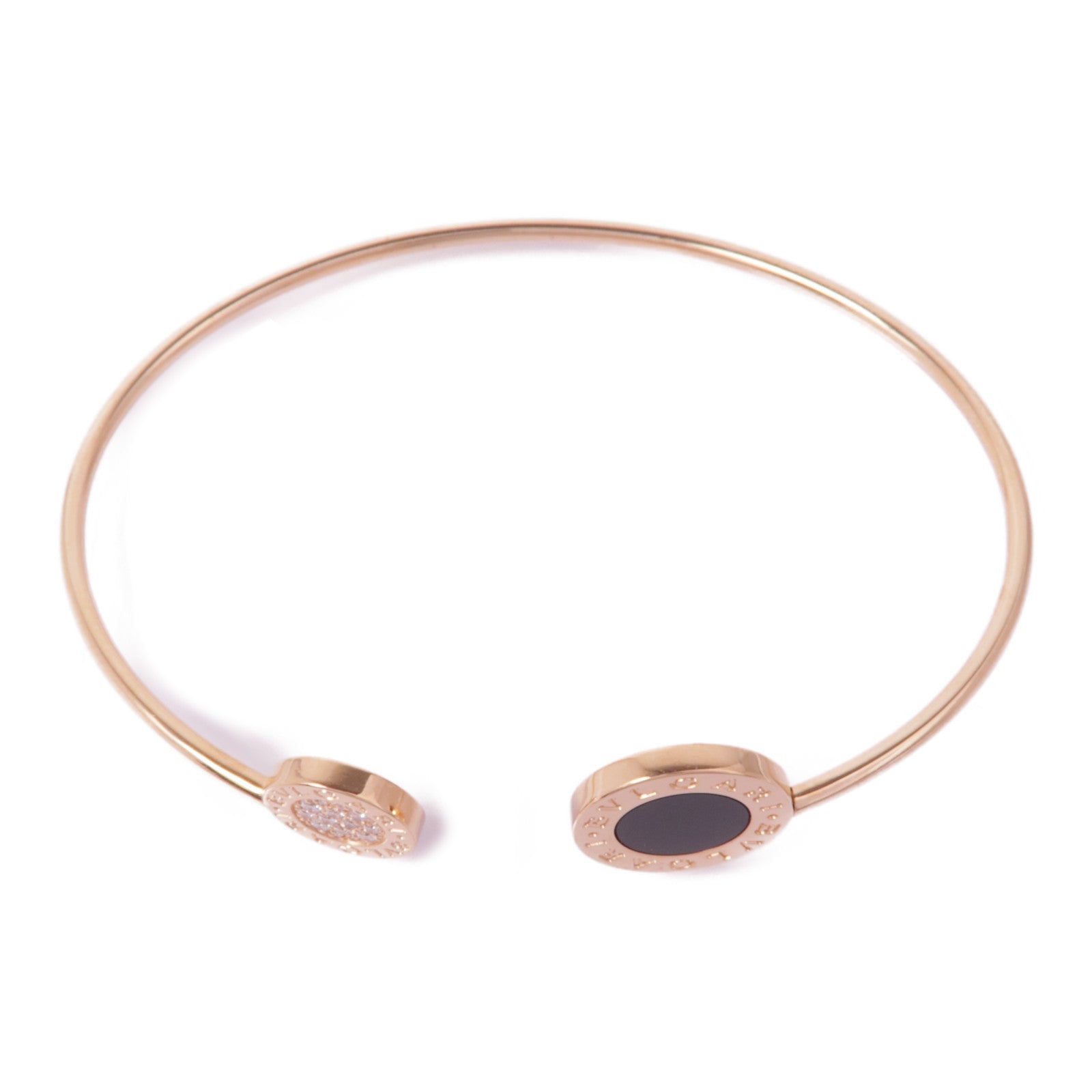 BVLGARI 【激減優惠】18K玫瑰金Bvlgari Bvlgari Bracelet縞瑪瑙/鑽石手鐲