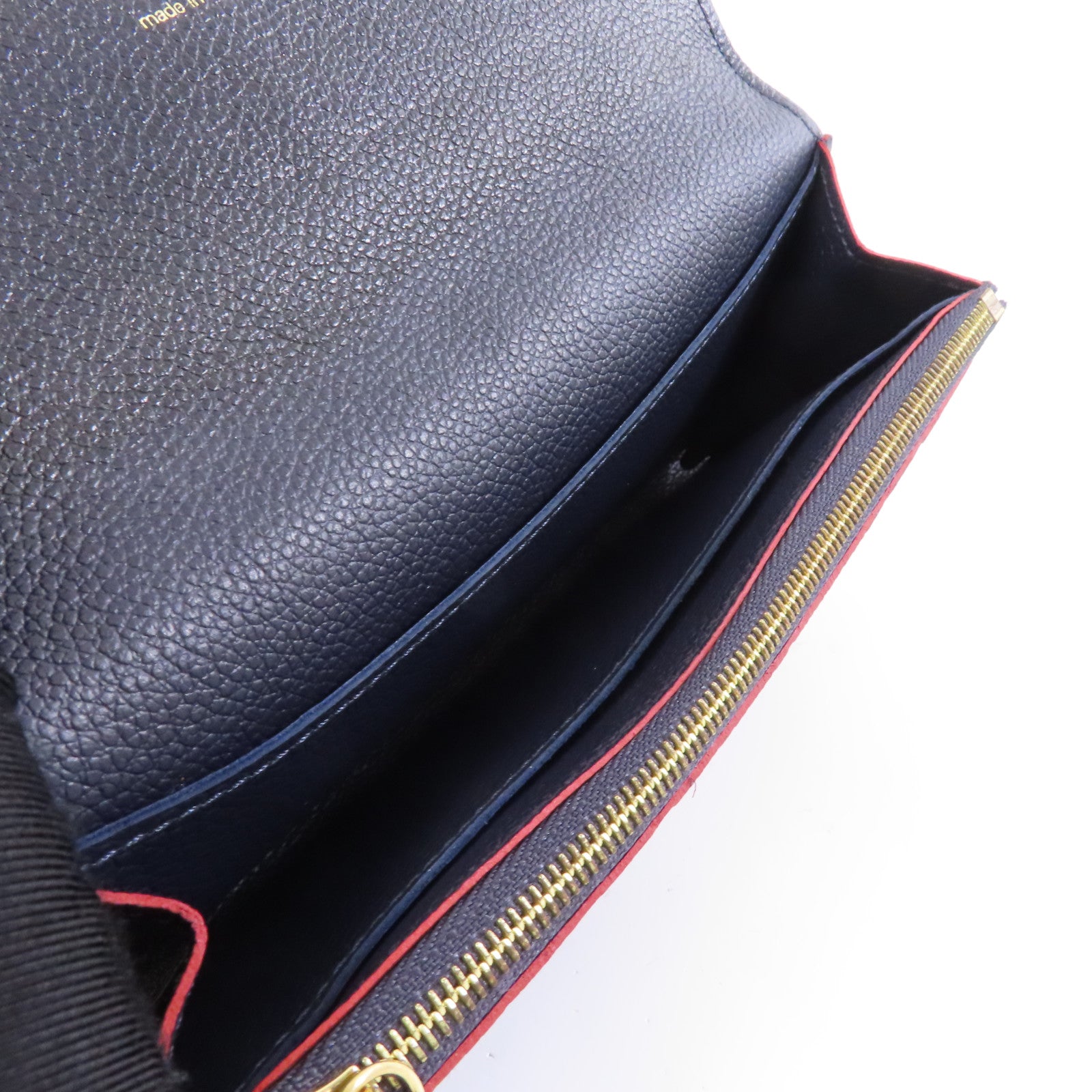 LOUIS VUITTON Monogram Empreinte Portefeuille Emily金扣長錢包深藍色