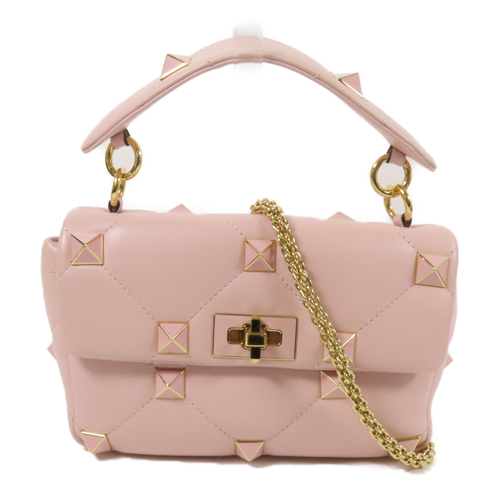 Valentino 【激減優惠】羊皮皮革Rockstud金扣手挽肩背兩用袋
