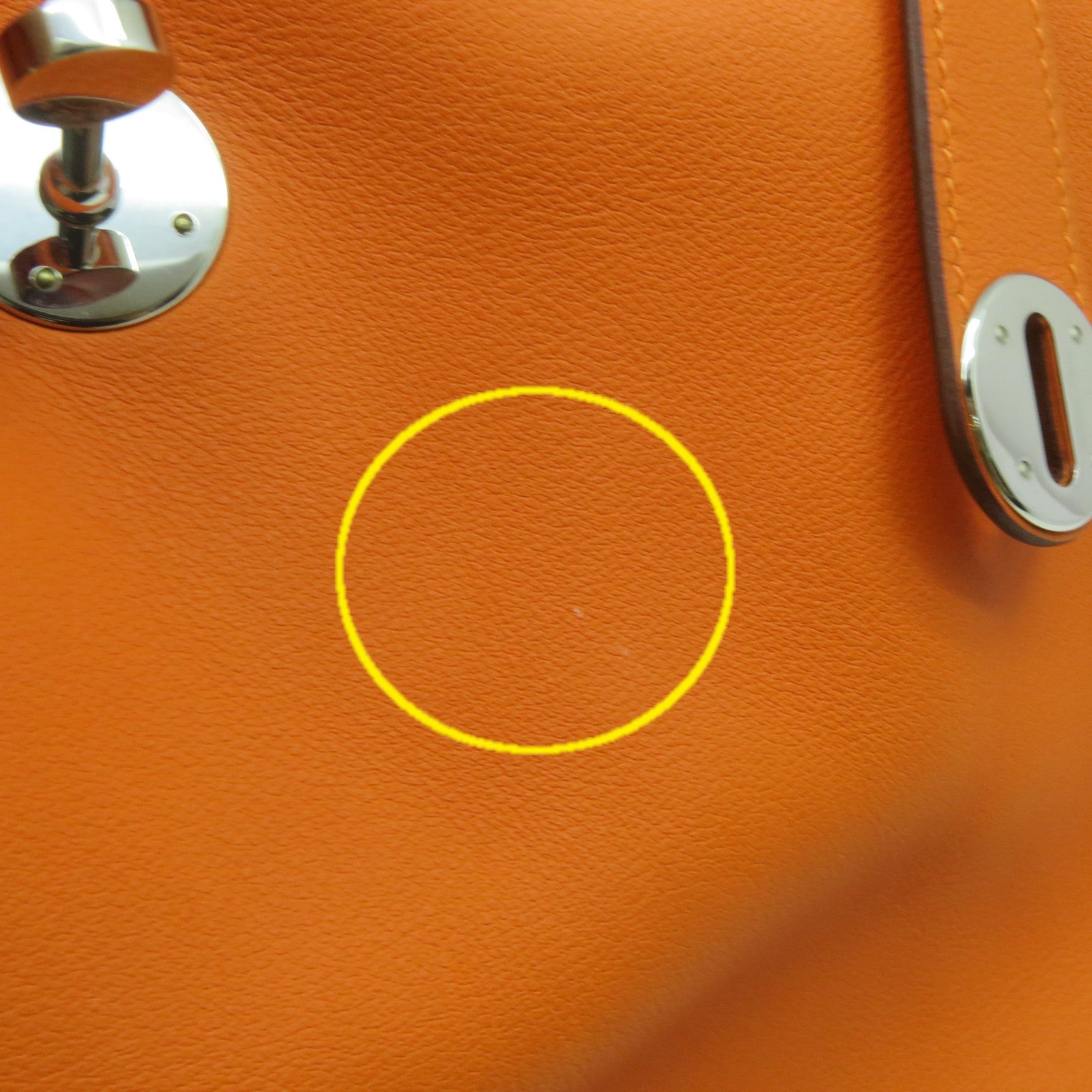 HERMES 【激減優惠】Swift皮革Lindy 30 Shoulder Bag銀扣肩背袋Orange橙色