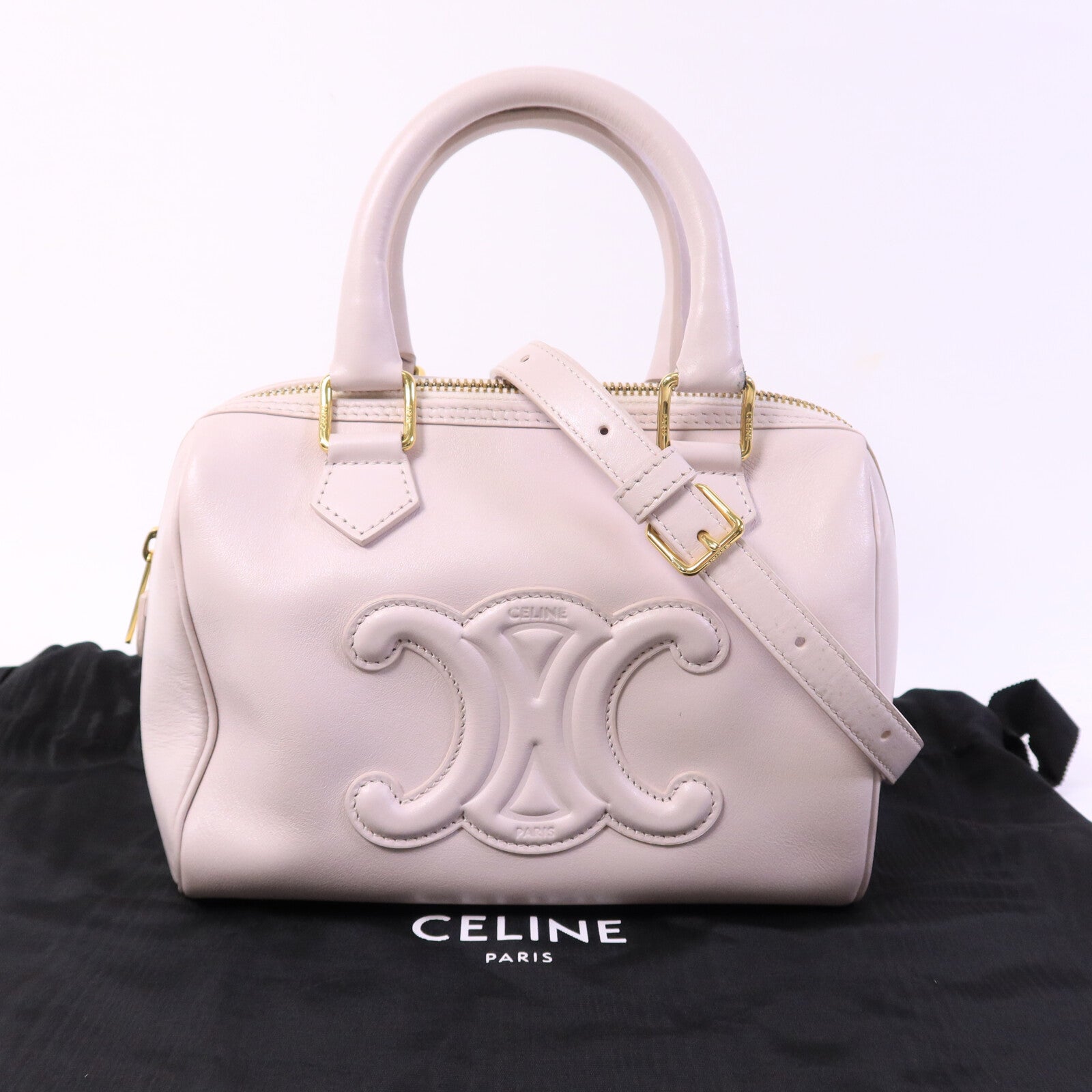 CELINE 牛皮皮革Small Boston Bag手挽肩背兩用袋